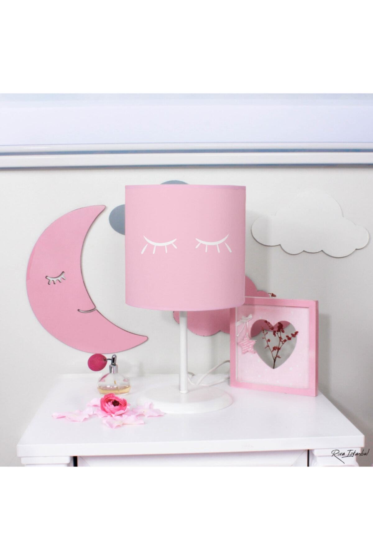 Moonstar Online Pembe Kirpik Çocuk Odası Abajur