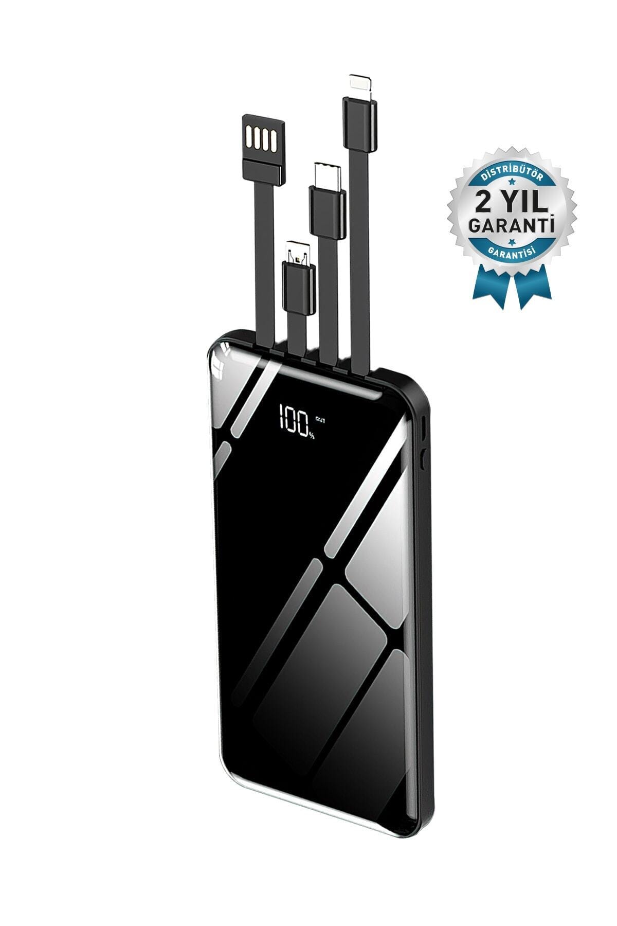 İntouch 10.000 Mah Prime Dijital Göstergeli Dahili Çoklu Kablolu Powerbank,siyah