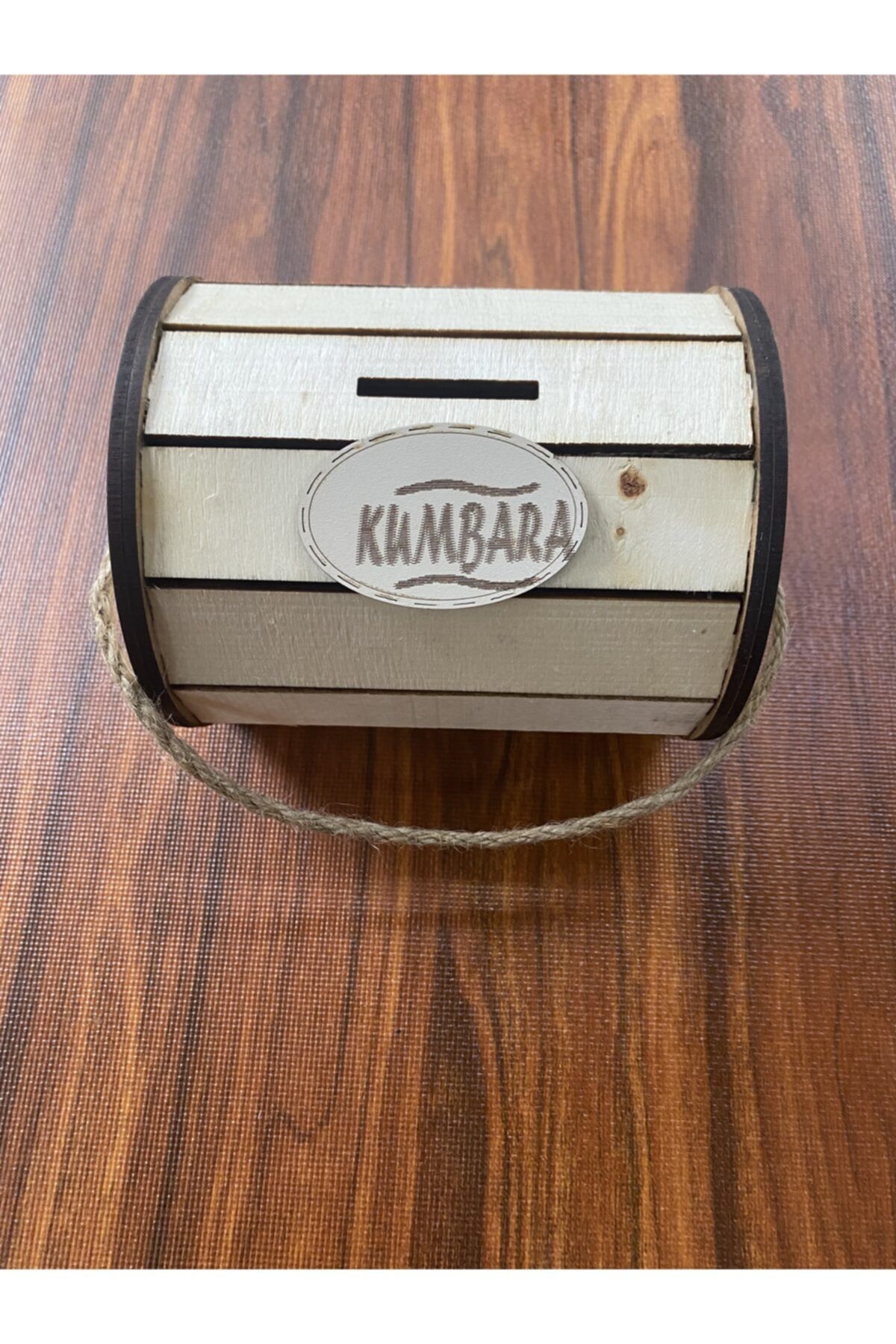 abantpark Ahşap Doğal Baskılı Kumbara