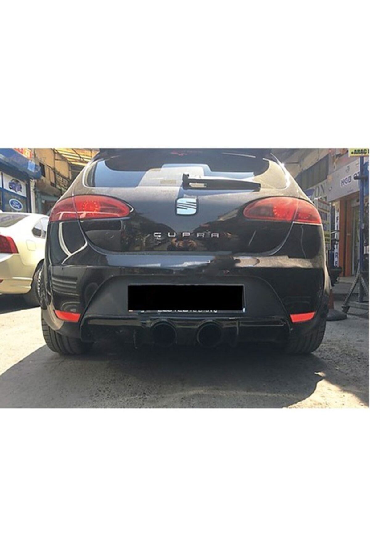 BoostZone Seat Leon Mk2 Cupra Soldan Ortadan Çift Çıkışlı Difüzör - Plastik