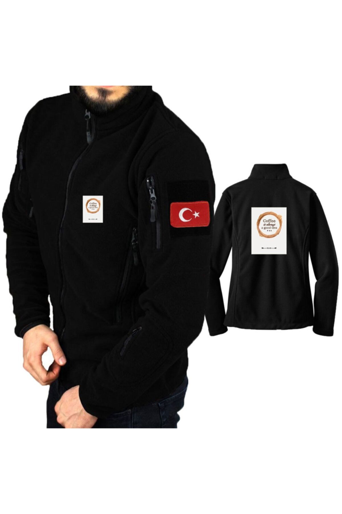 astak Kahve Askeri Taktik Polar /mont Peç'li Bll615