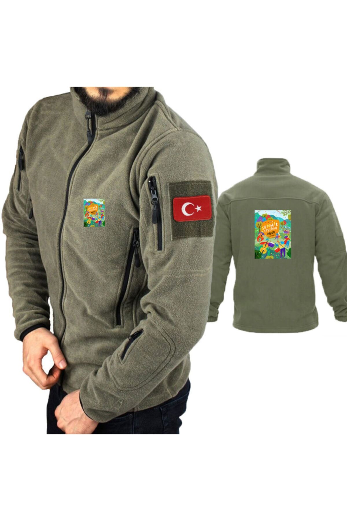 astak Yaz Festivali Askeri Taktik Polar /mont Peç'li Bll589