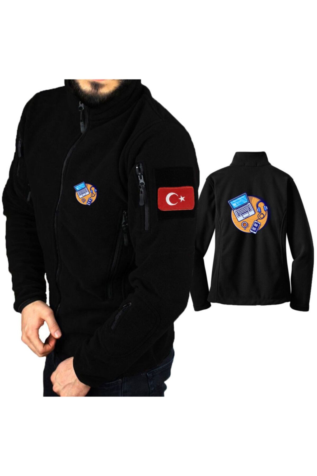 astak Bilgisayar Kulaklık Askeri Taktik Polar /mont Peç'li Bll1318