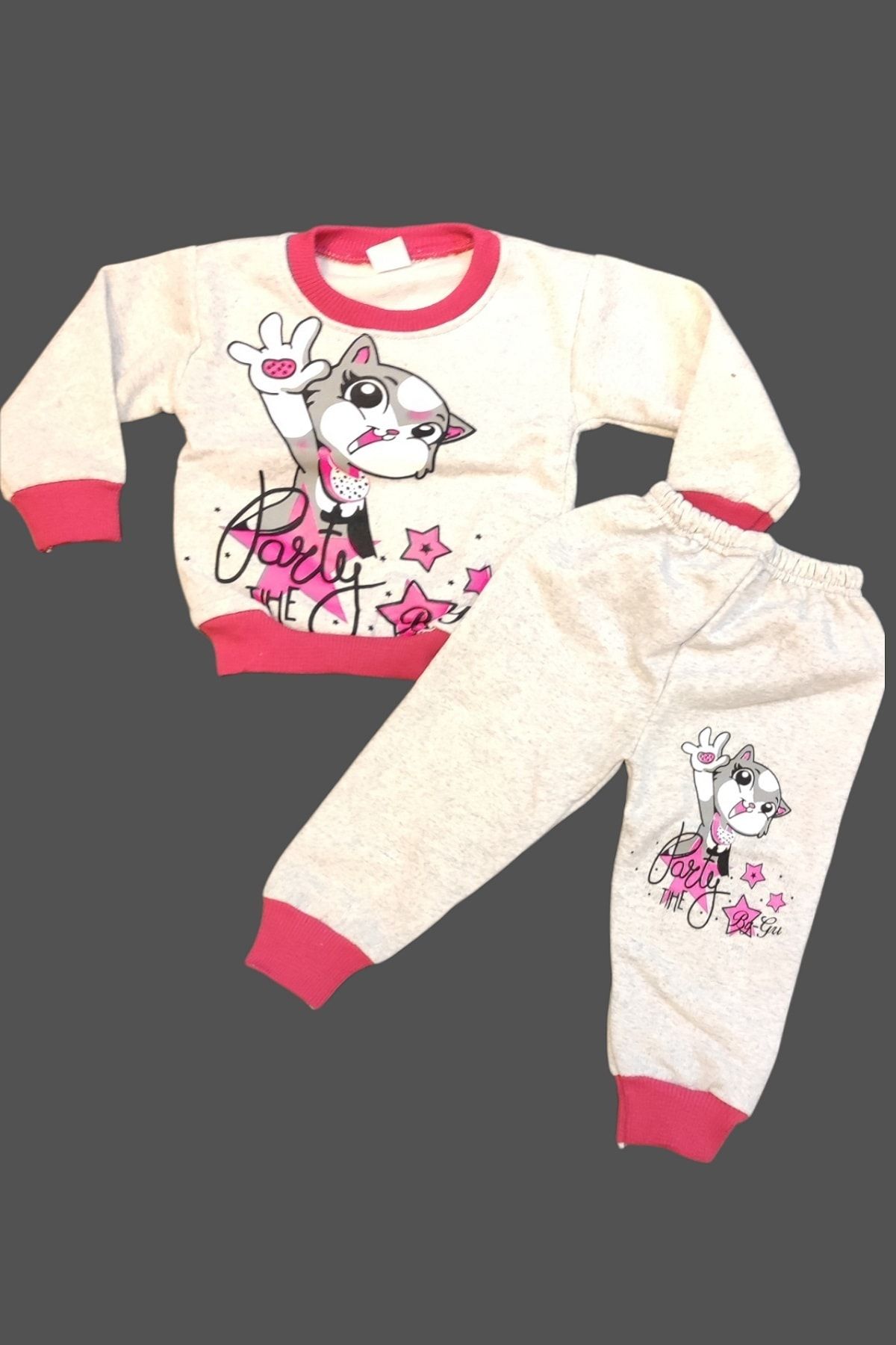 kelebek iç çamaşır Çocuk Pijama Takımı 3-6 Yaş Arası Kedi Desenli Pijama Takım