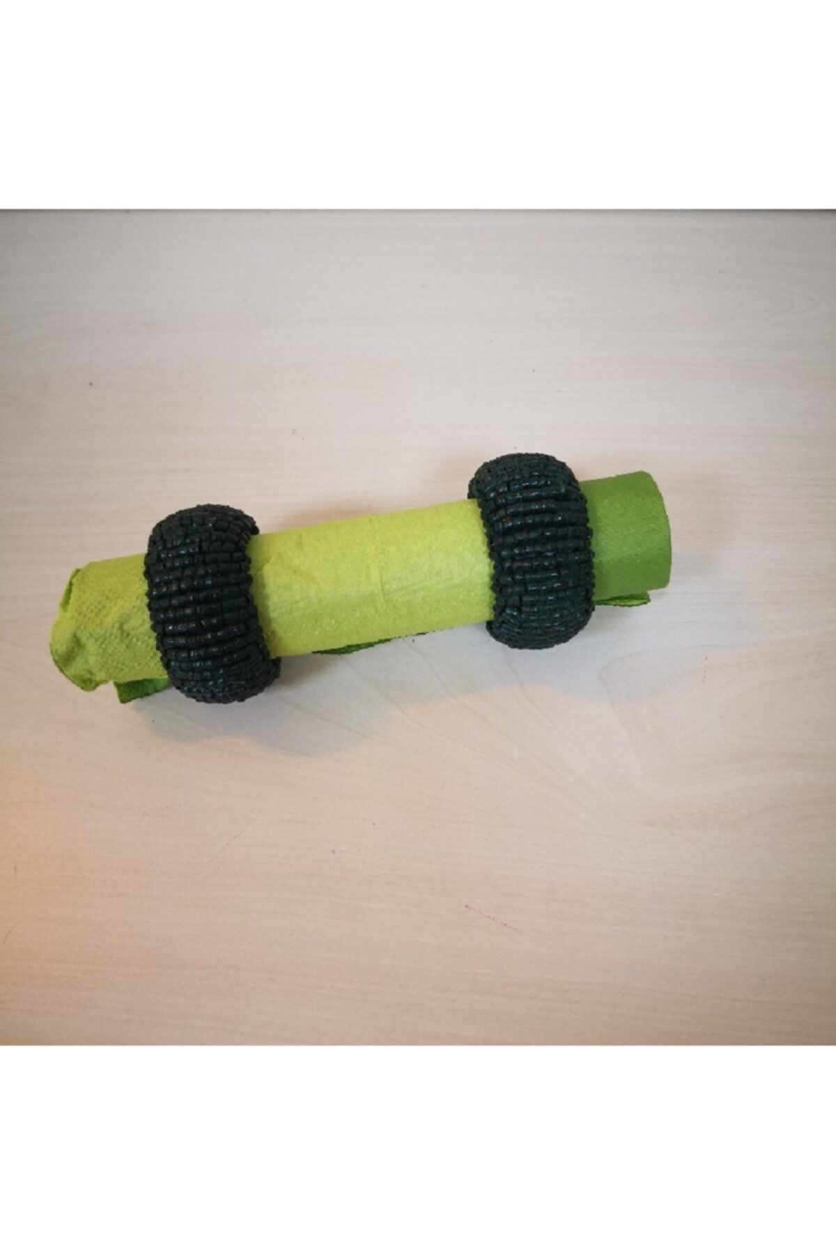 İHR İthal Şık Tasarımlı 2 li Peçete Halkaları, Wodden Beads Green