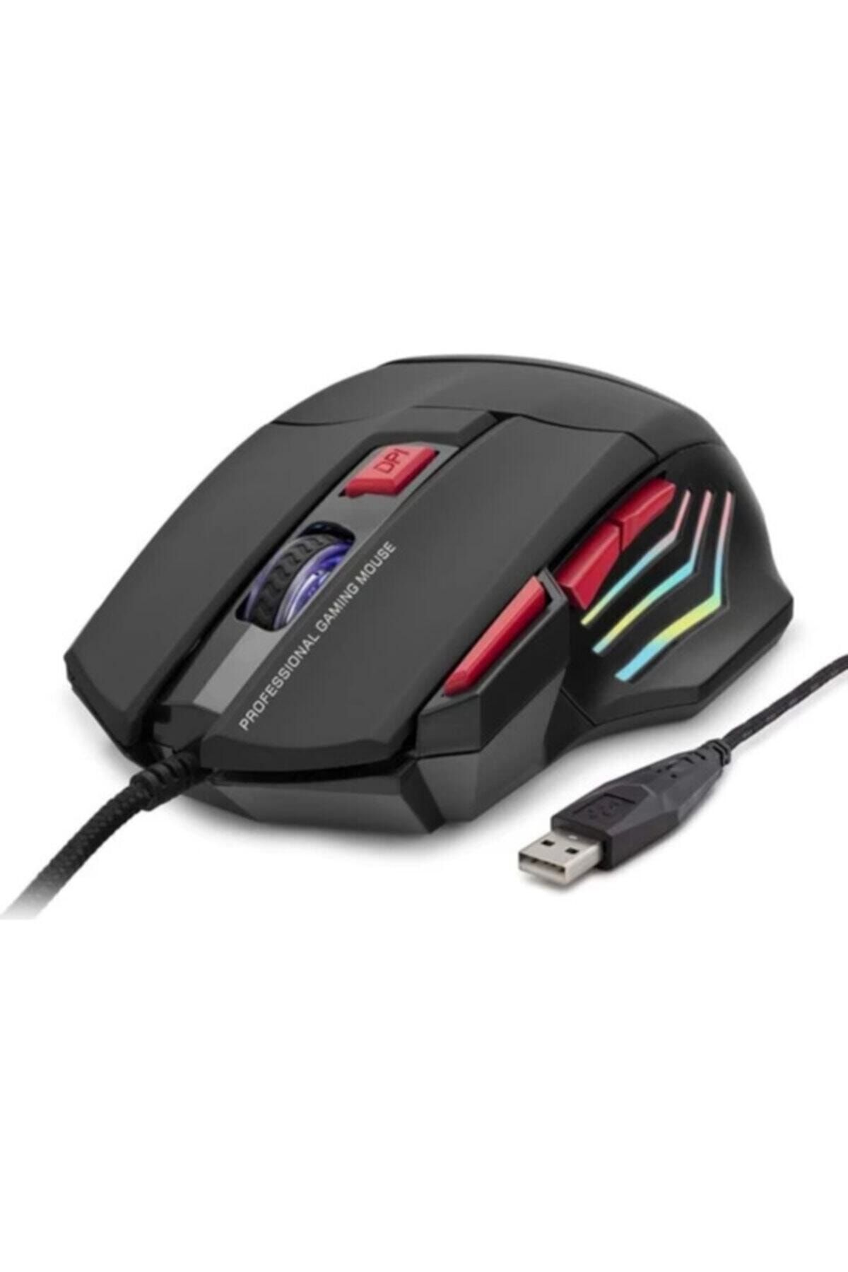 adahd N100 Mouse Kablolu Oyun Usb Ledli Gamer 2000 Dpı