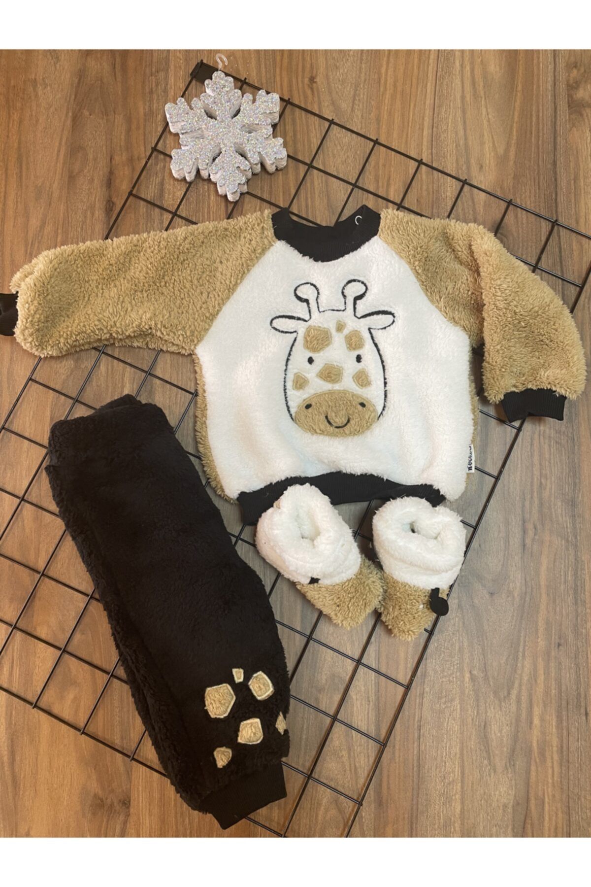 Bebehedi Peluş Erkek Kahverengi Bebek Takım 3lü