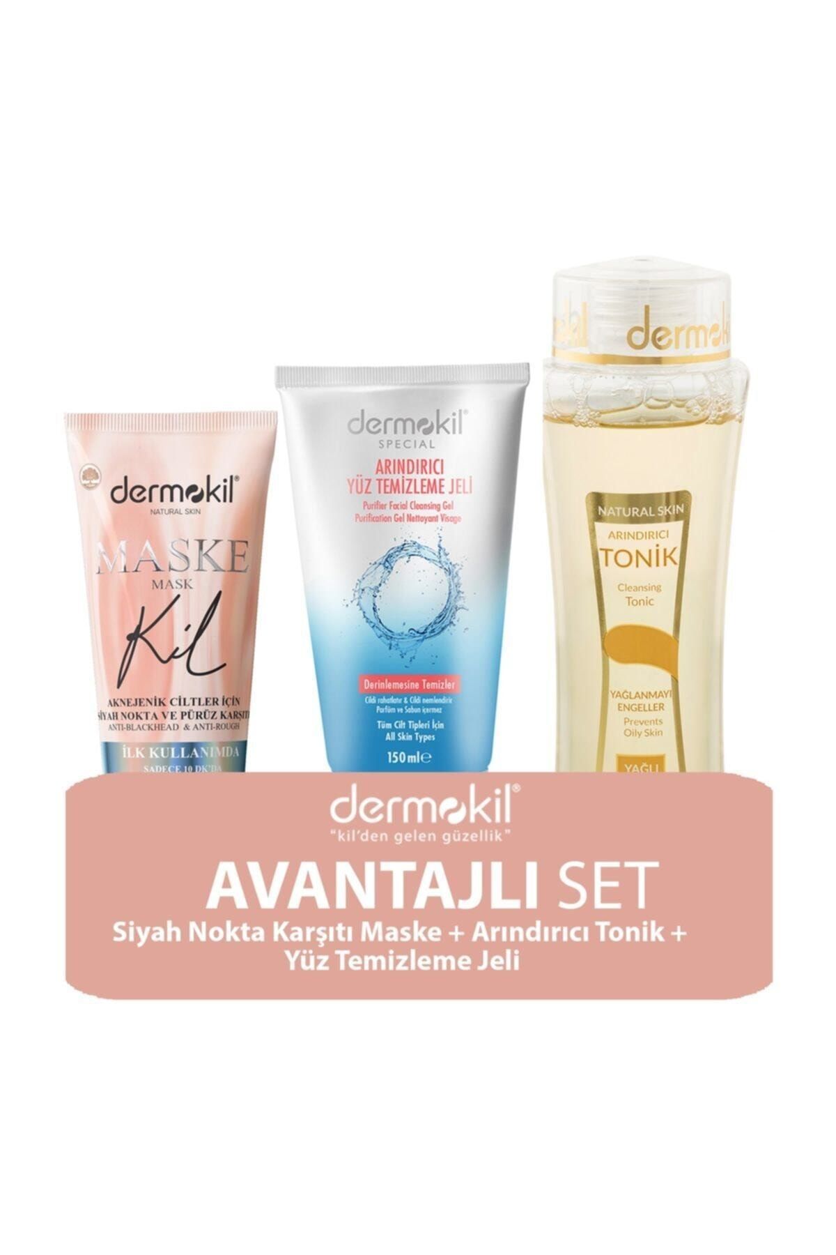 Dermokil Sivilce Maske 75 ml, Yağlı Tonik Ve Jel 3'li Set