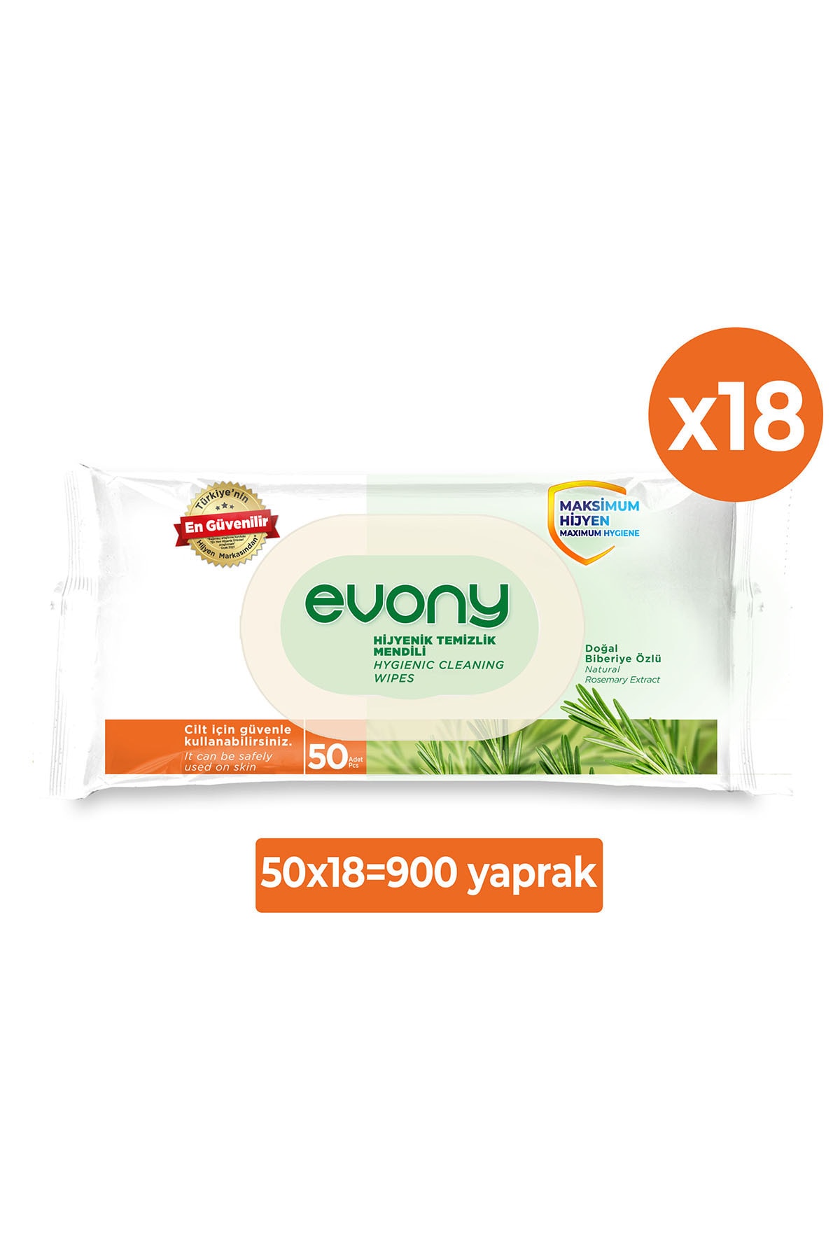 Evony Hijyenik Temizlik Mendili 18x50’li (900 Yaprak)