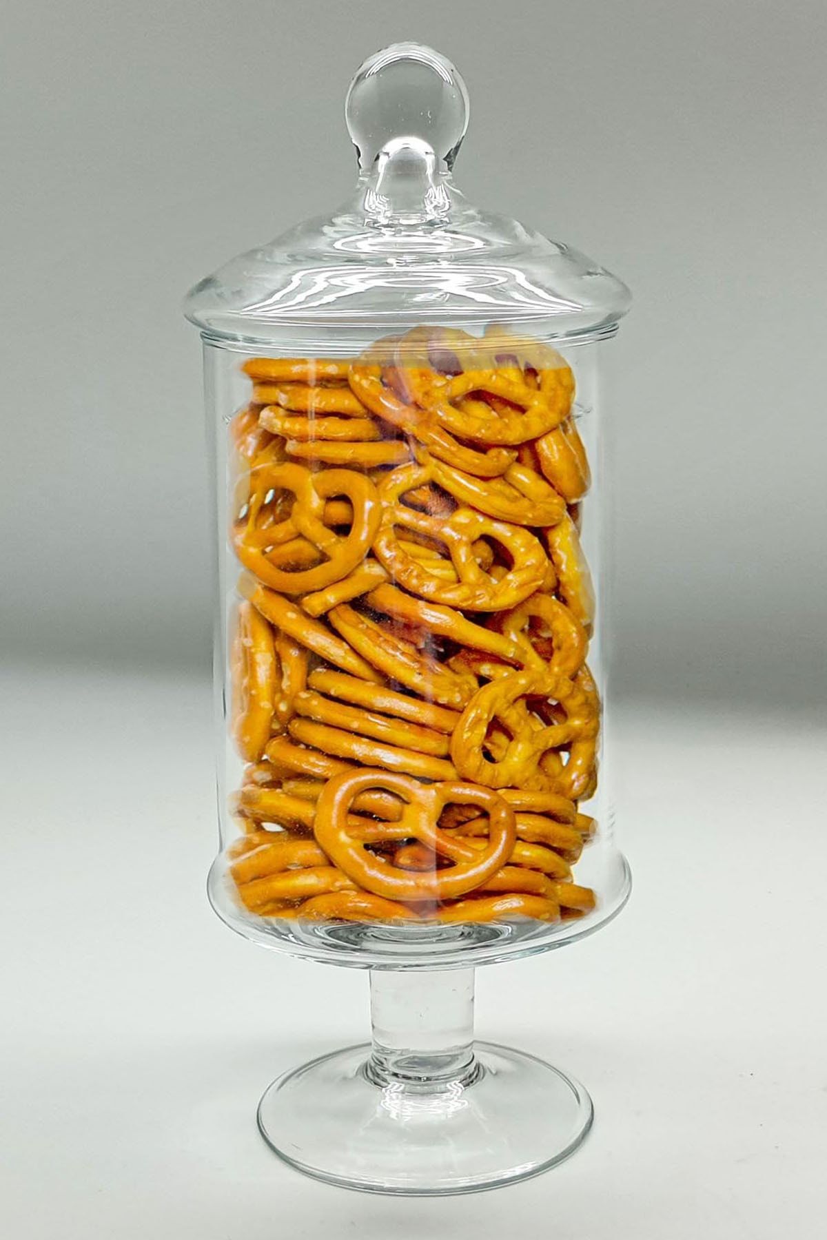 Glassycook El Yapımı, Üfleme Camdan, 12 X 33 Cm Ayaklı Kapaklı, Şekerlik, Kurabiye Kasesi, Çerezlik