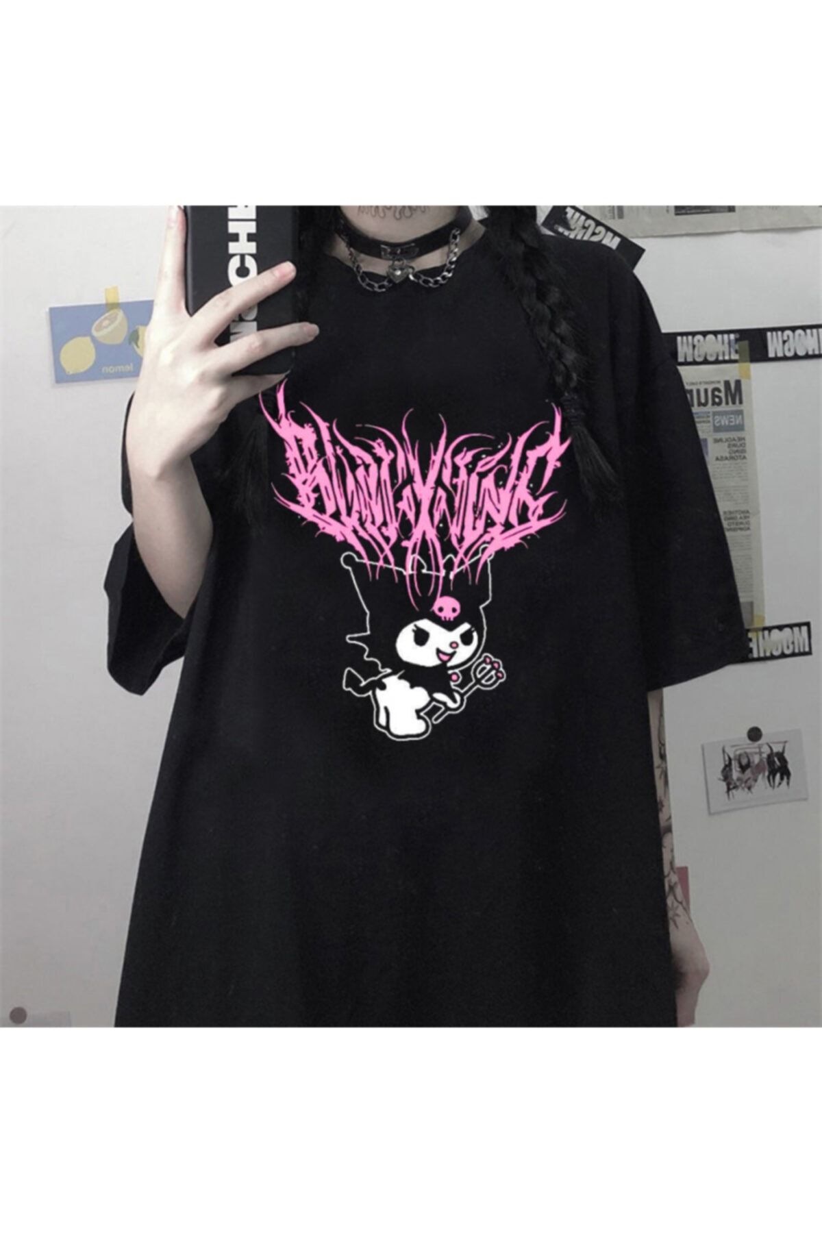 Köstebek Anime Harajuku Kuromi Sanrio Unisex T-shirt