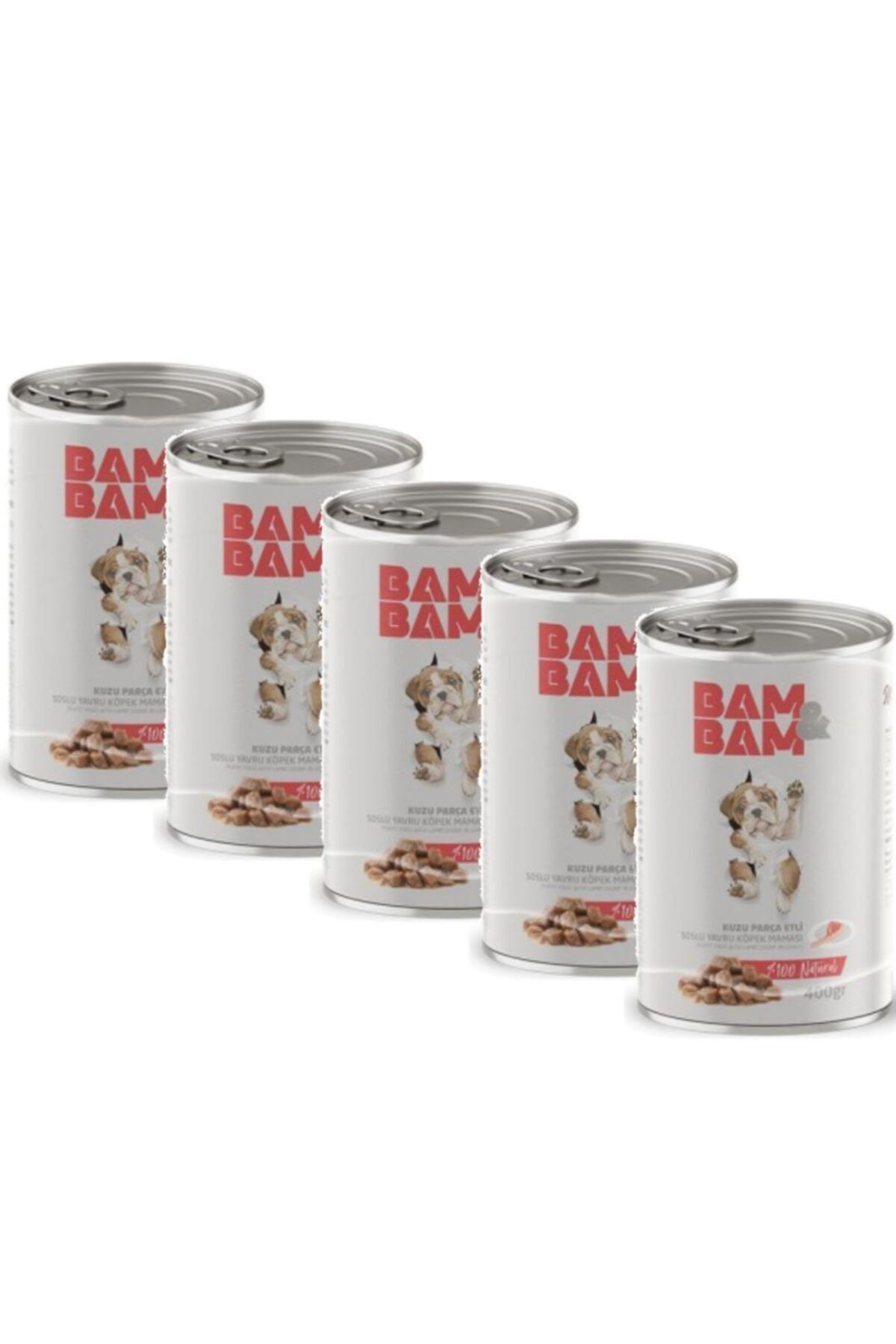 BAM&BAM 5 Adet 400 Gr Kuzulu Yavru Köpek Soslu