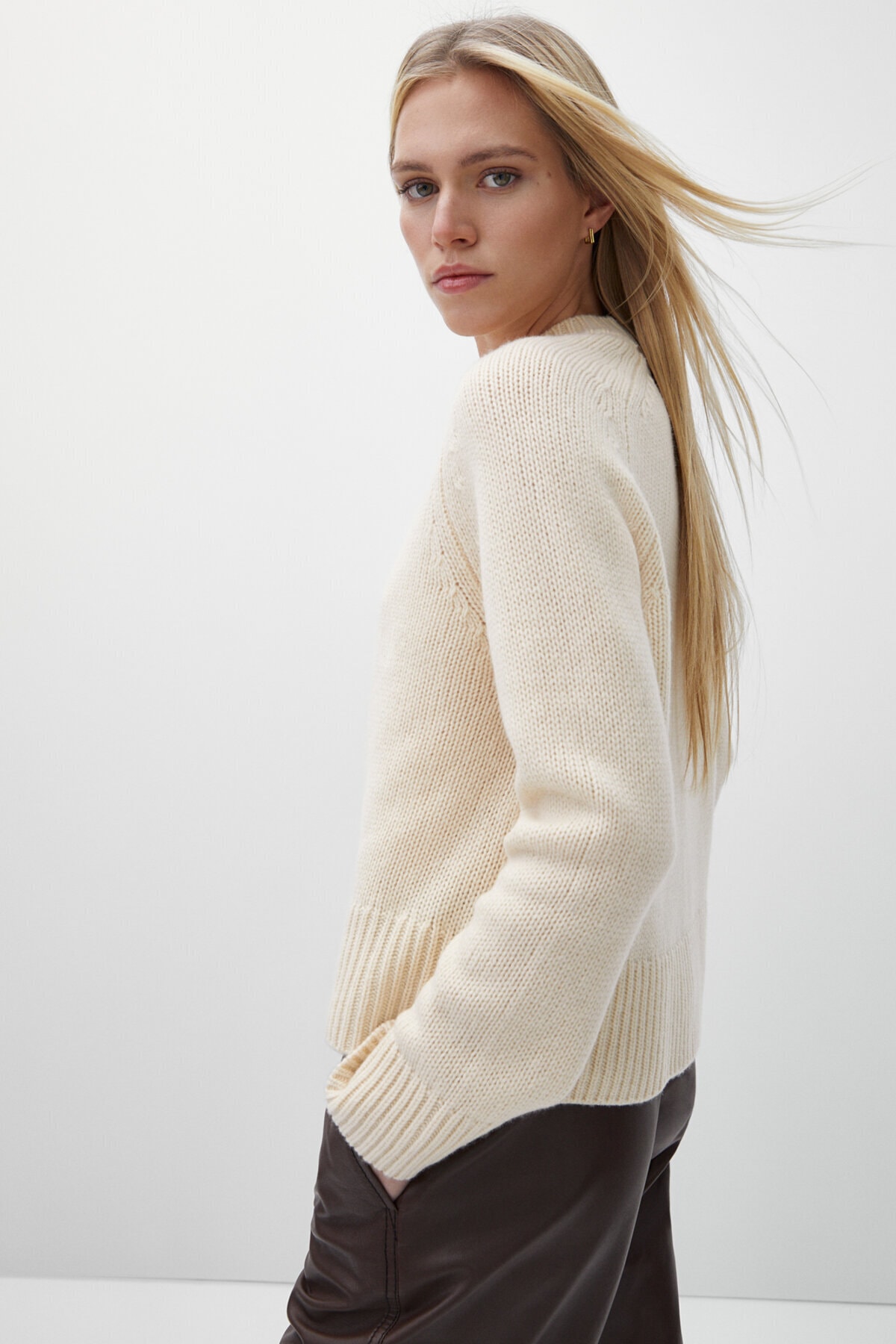 Massimo Dutti Yünlü Kaşmir Bisiklet Yaka Kazak