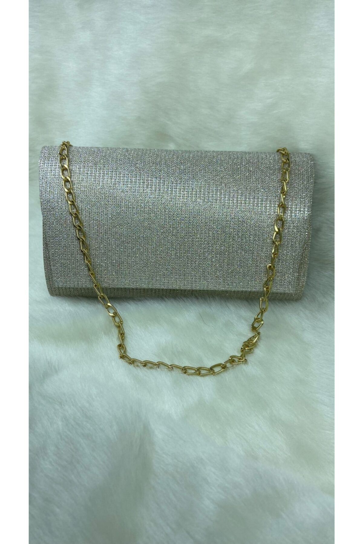 ynsbags Krem Taşlı Abiye Çanta