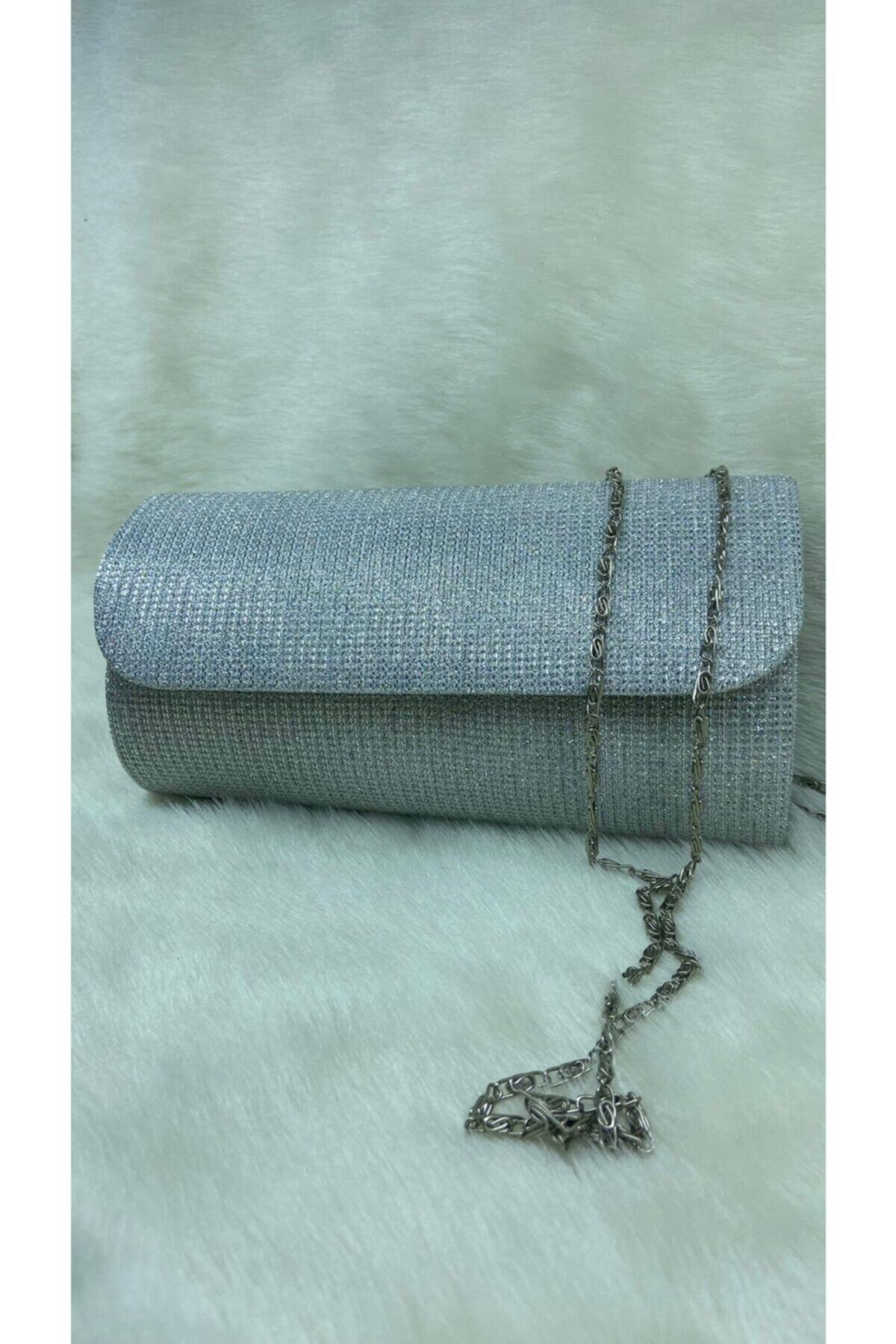ynsbags Gümüş Taşlı Abiye Çanta