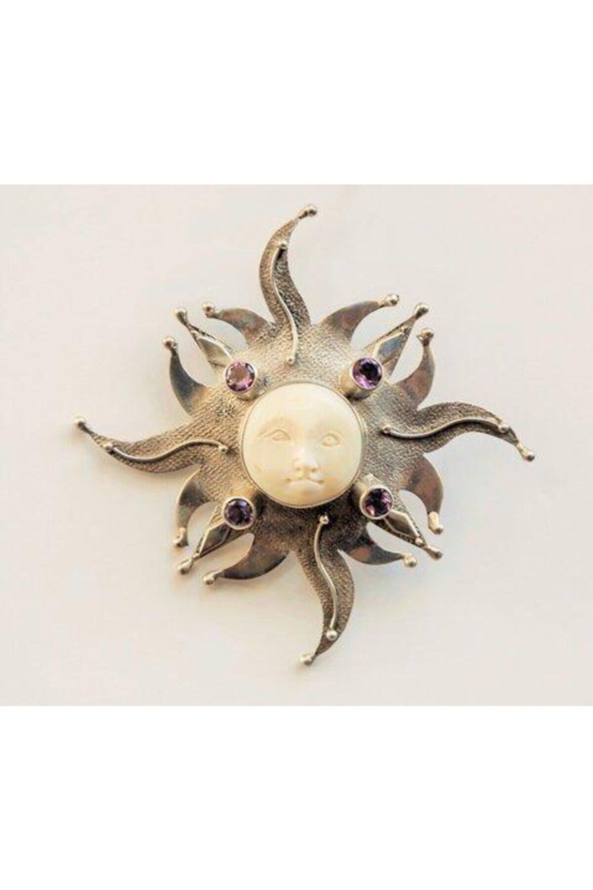 Baronga Amethyst Moon Gümüş Kolye Ucu