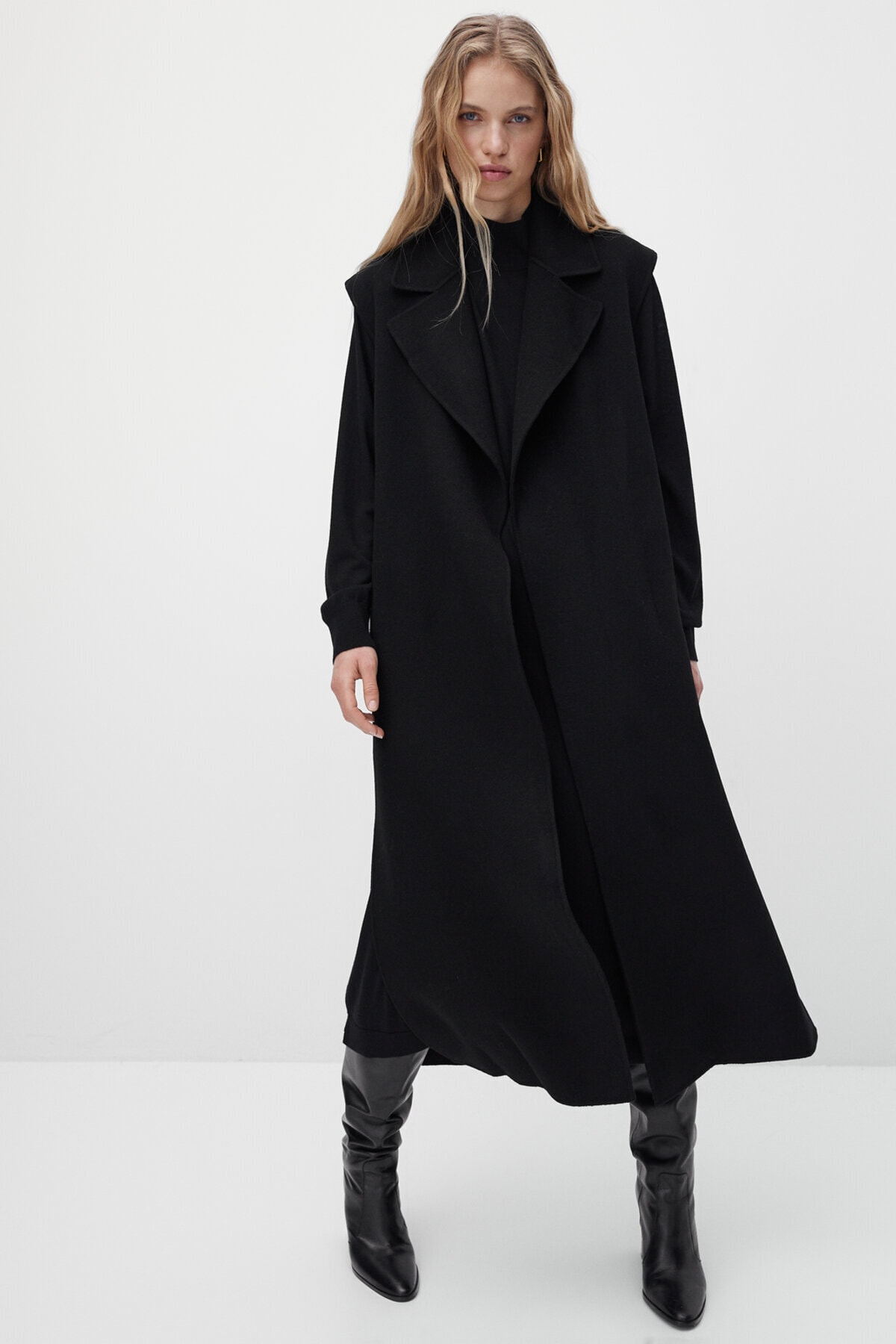 Massimo Dutti Kemerli Uzun Yün Pardesü