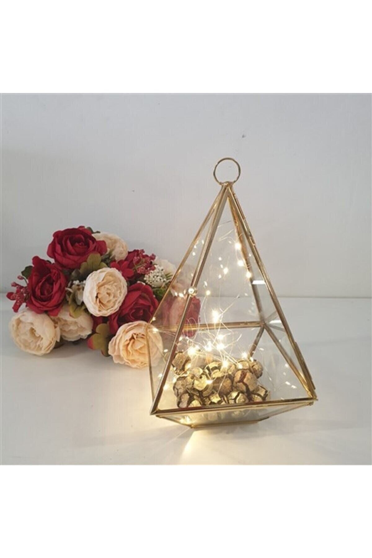 ÇerçiDede Piramit Saklama Cam Kutusu (30x18cm)