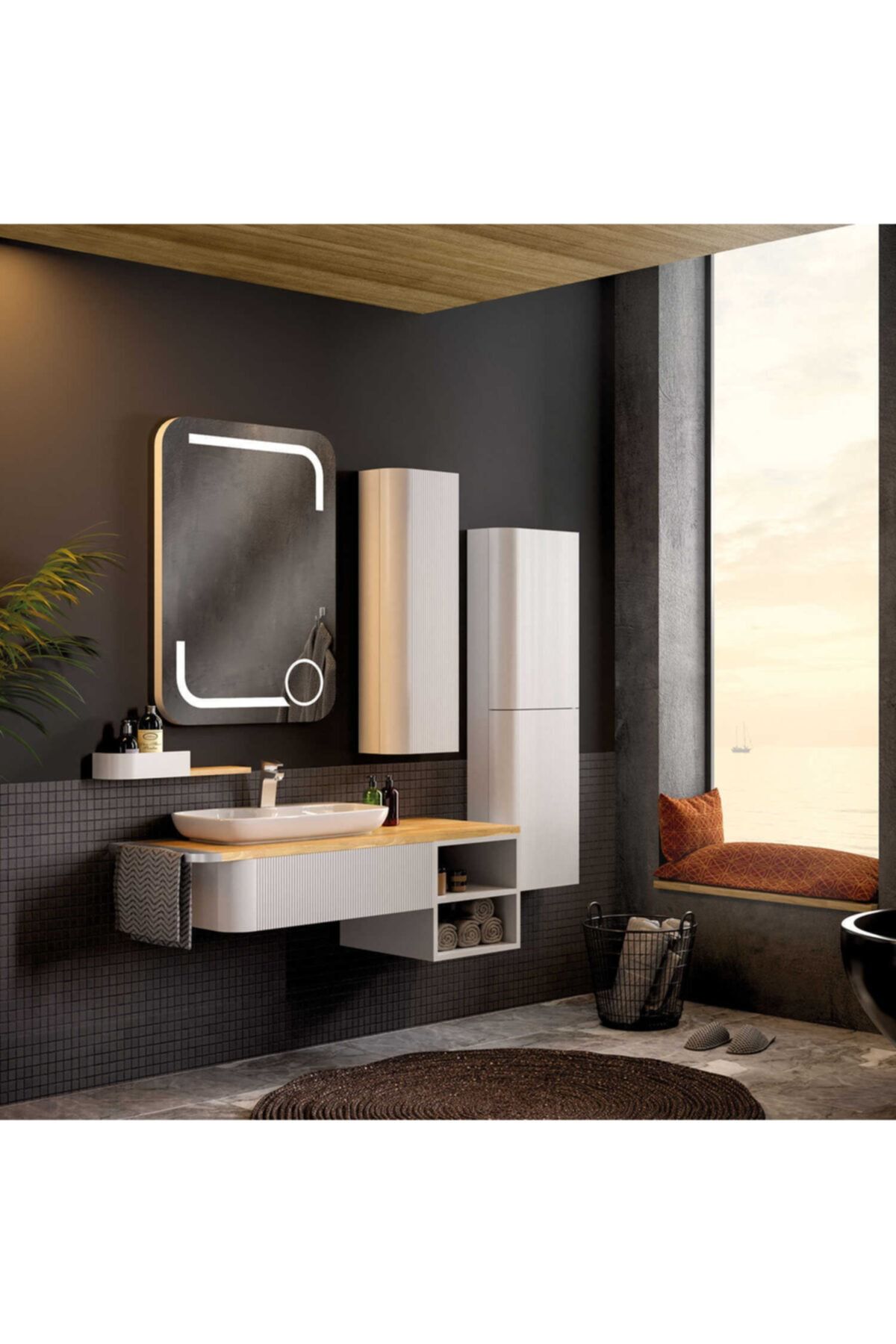 Belinza Cassa 120 Cm Beyaz Banyo Dolabı Boy Dolabı Istiyorum