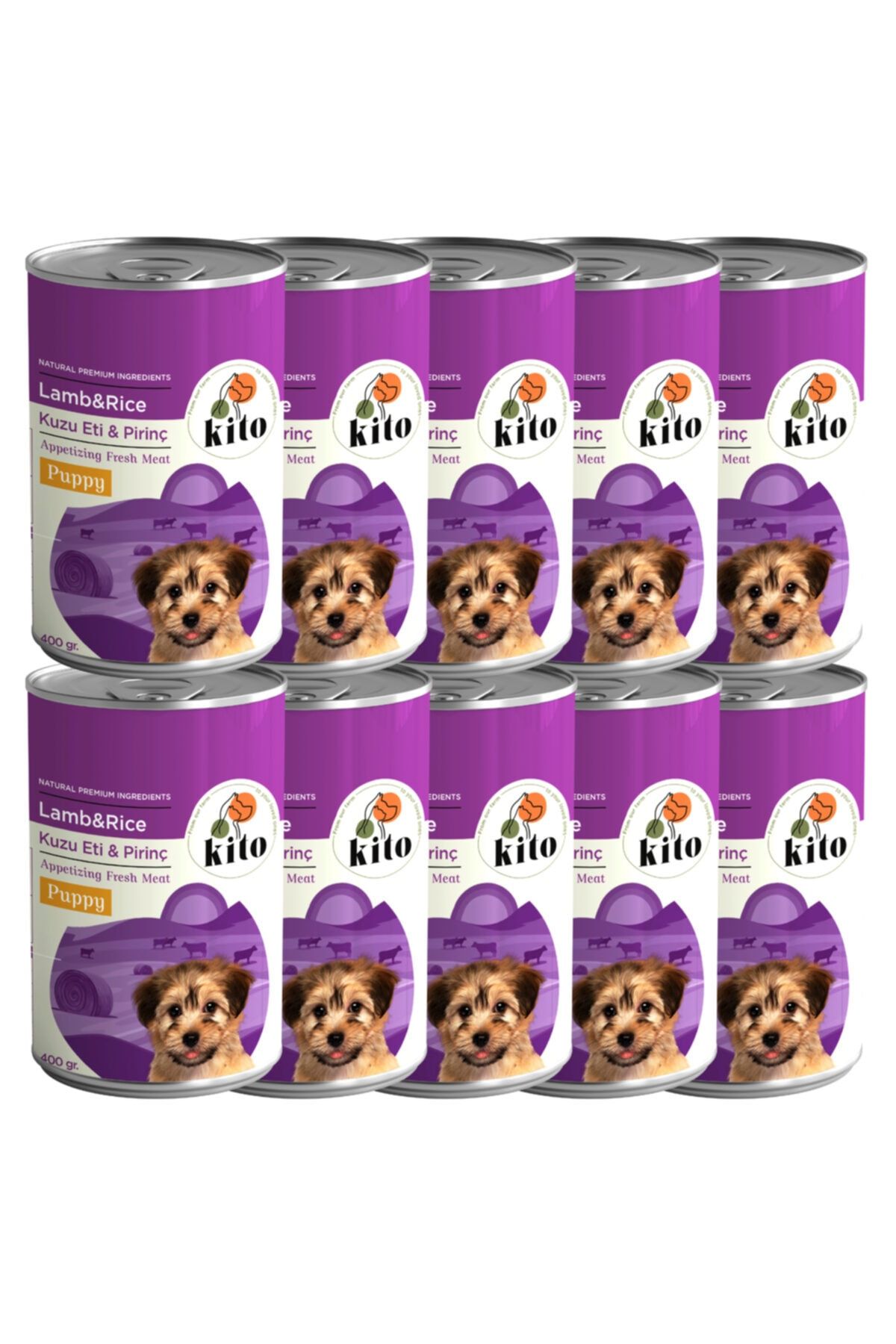 Kito Kuzu Etli Pirinçli Ezme Yavru Köpek Konserve 10 X 400 Gr