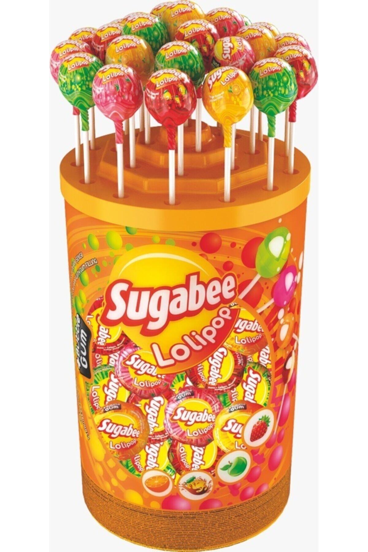 SUGABEE Meyve Aromalı Lolipop Sakız Dolgulu Şekerleme 100 Adet
