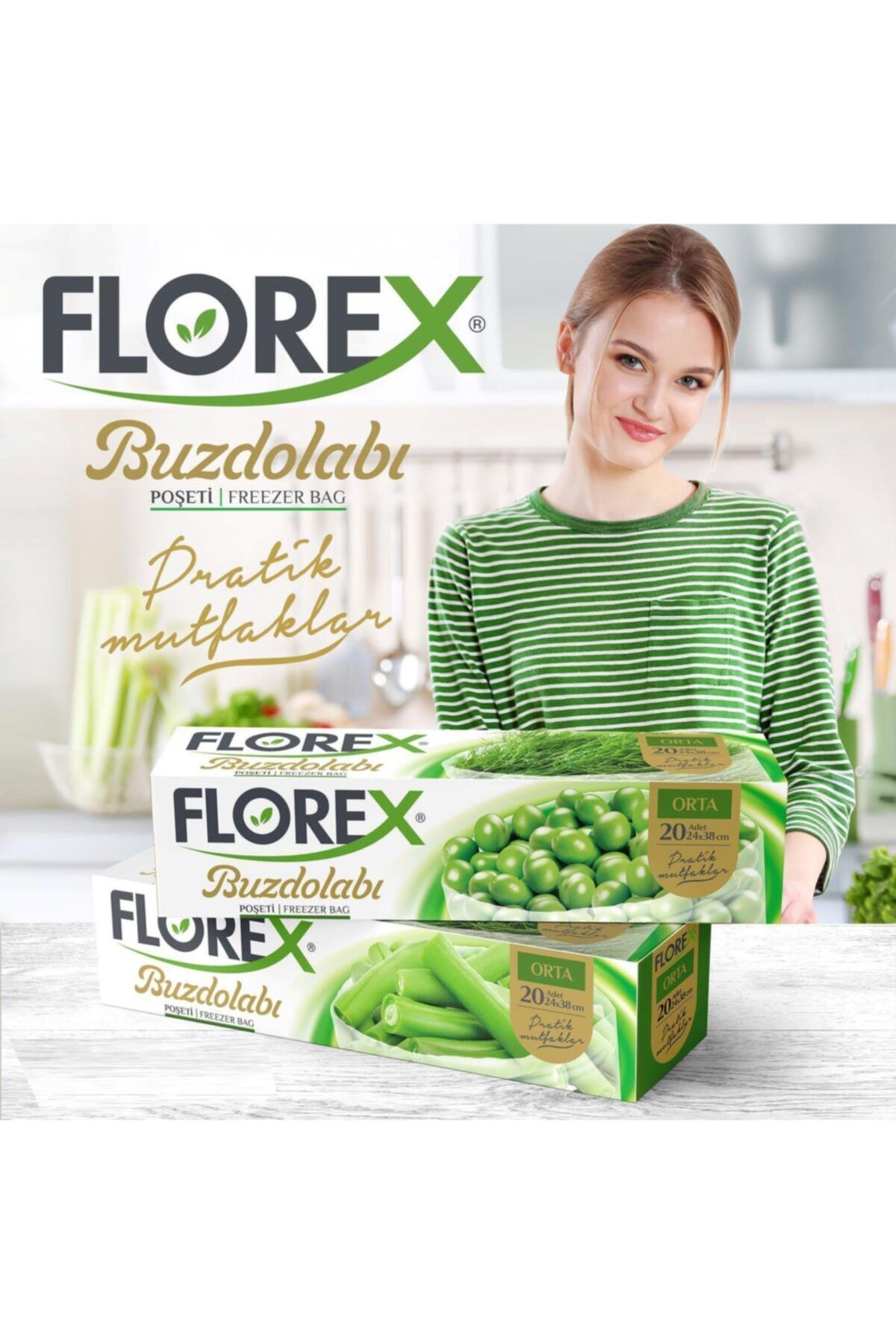 Florex Buzdolabı Poşeti Orta Boy 24x38 Cm - 20 Adet