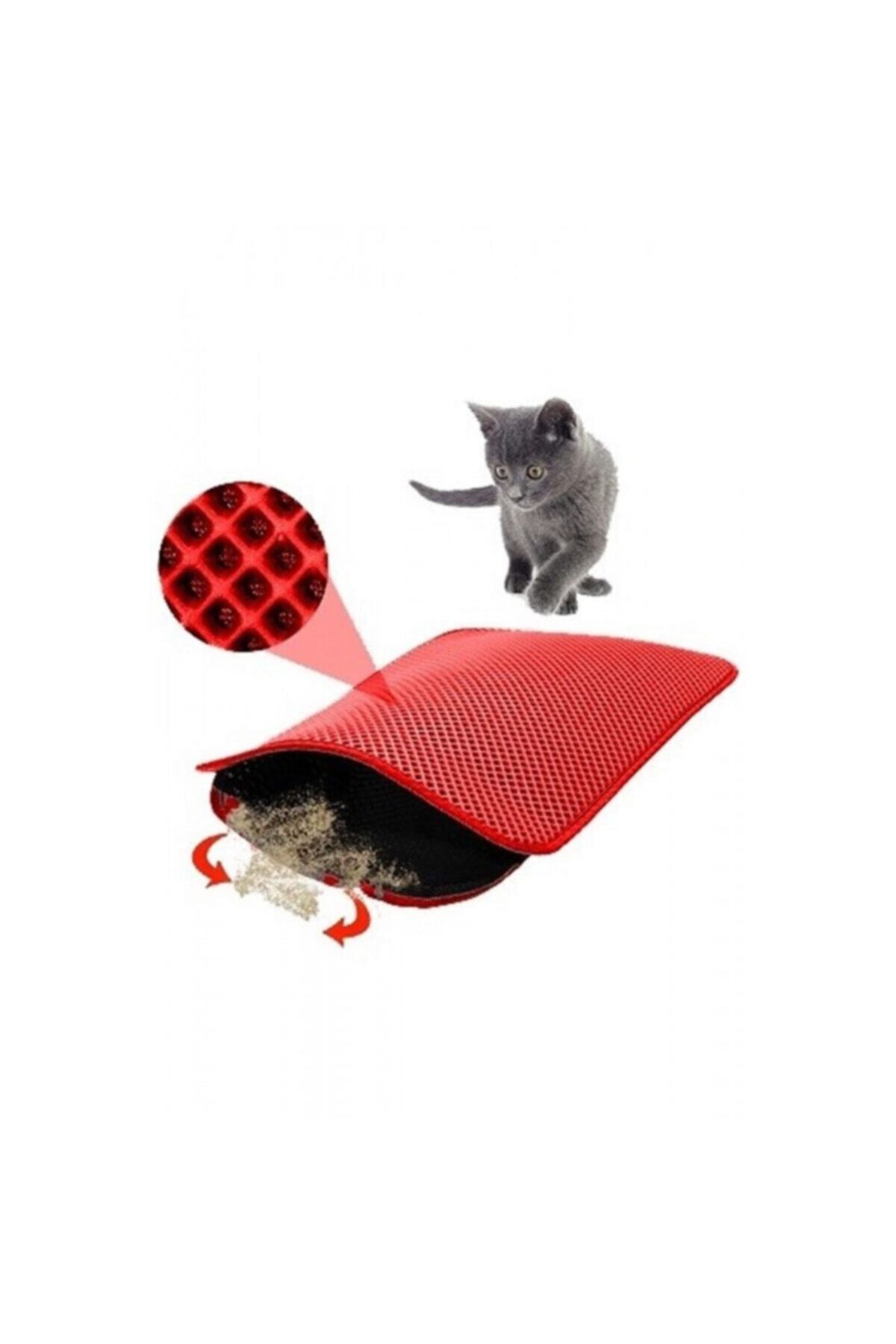 PERFECT Elekli Kedi Tuvalet Önü Paspası 60 X 40 Cm Kırmızı