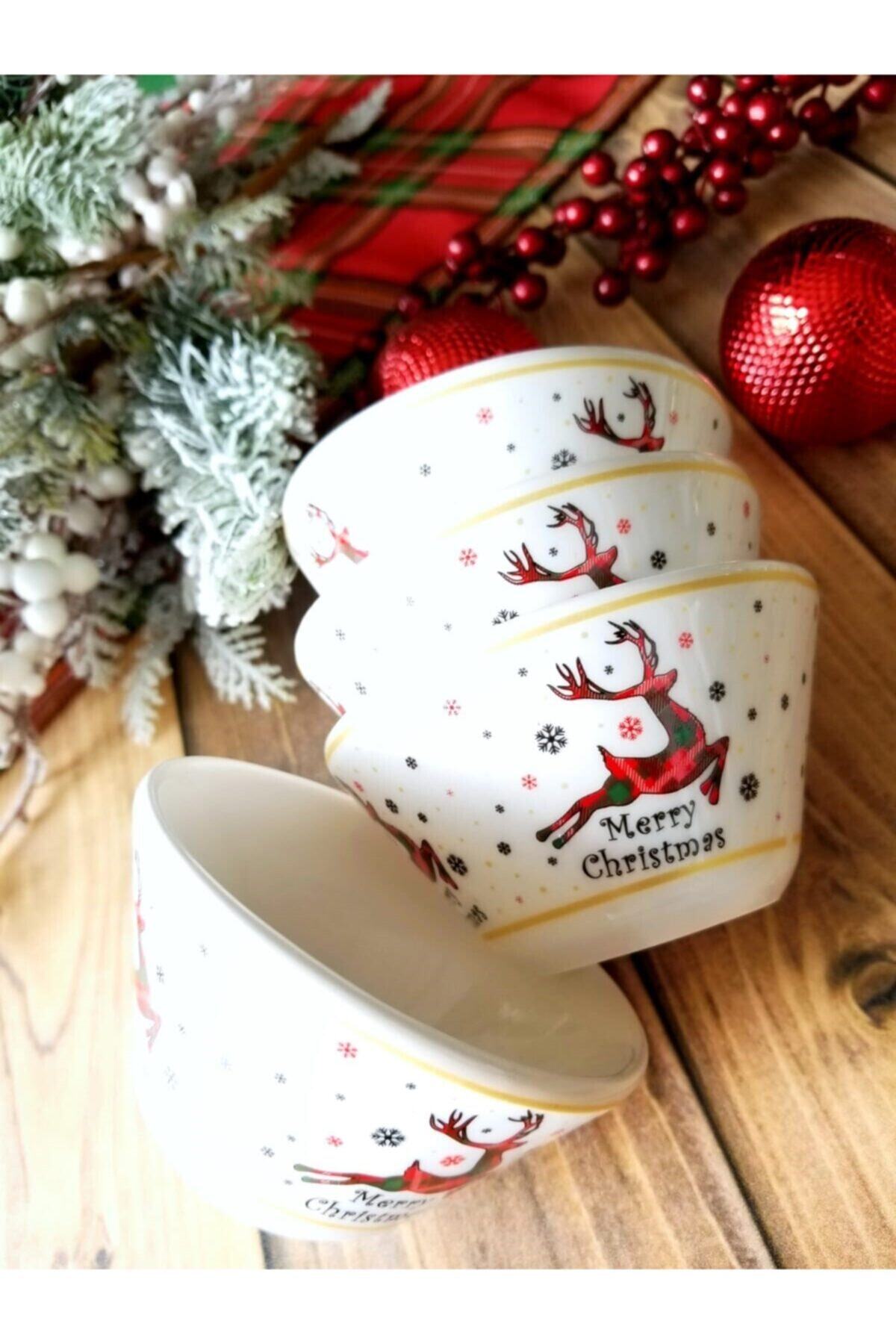 Dame Marie Christmas Yılbaşı Desenli 4 Lü Konik Çerezlik