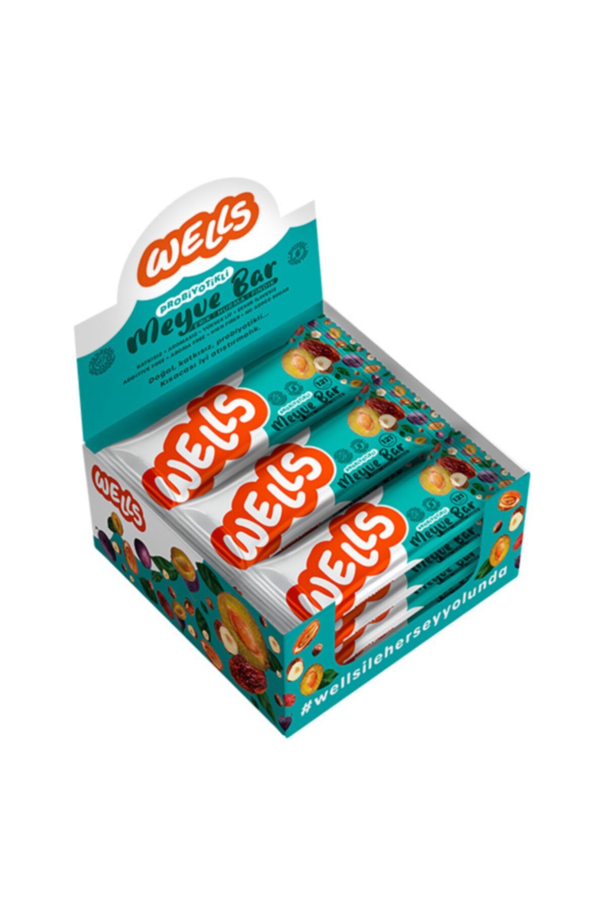wells foods Probiyotikli Meyve Bar Erik-hurma-fındık 12 Adet