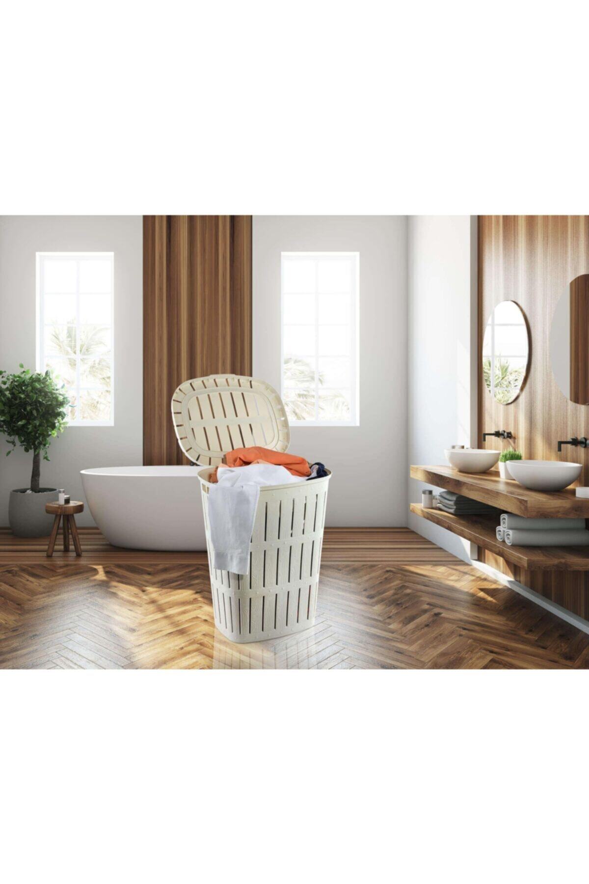 Tuffex Botanica Kirli Çamaşır Sepeti 62 Lt.-krem