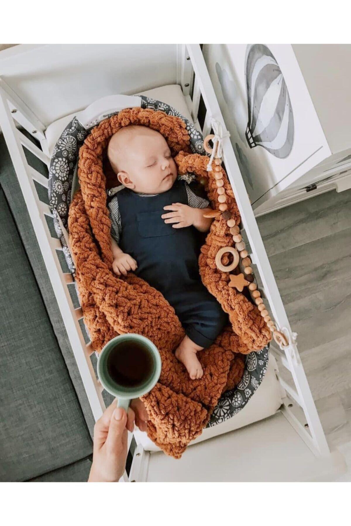 btlcrafts Makrome Emzik Askısı Ve Kayın Ağacı Diş Kaşıyıcı Bebek Arabası Oyuncağı Set