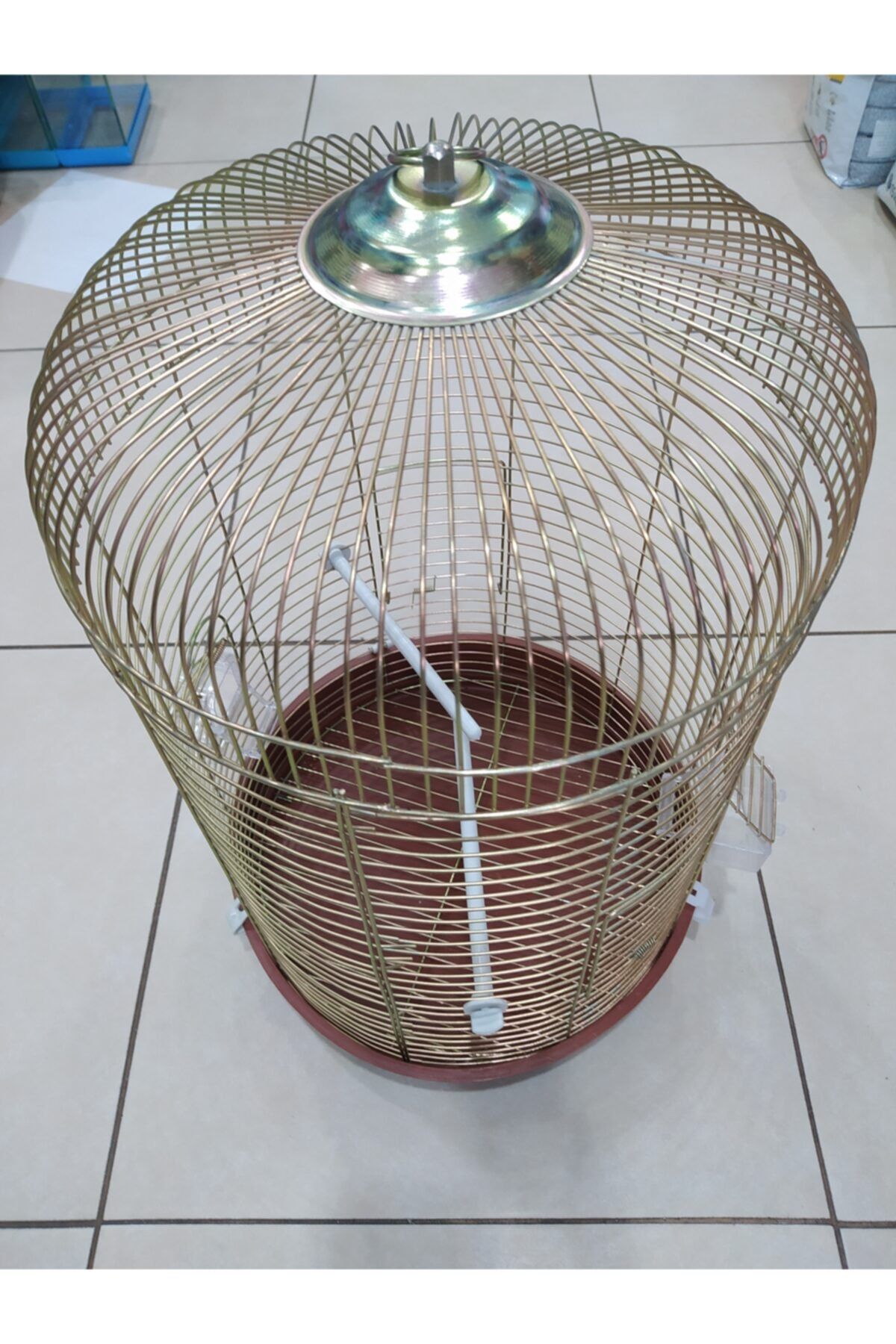 pet Silindir Pirinç Kafes Yükseklik 50 Cm , En 35 Cm