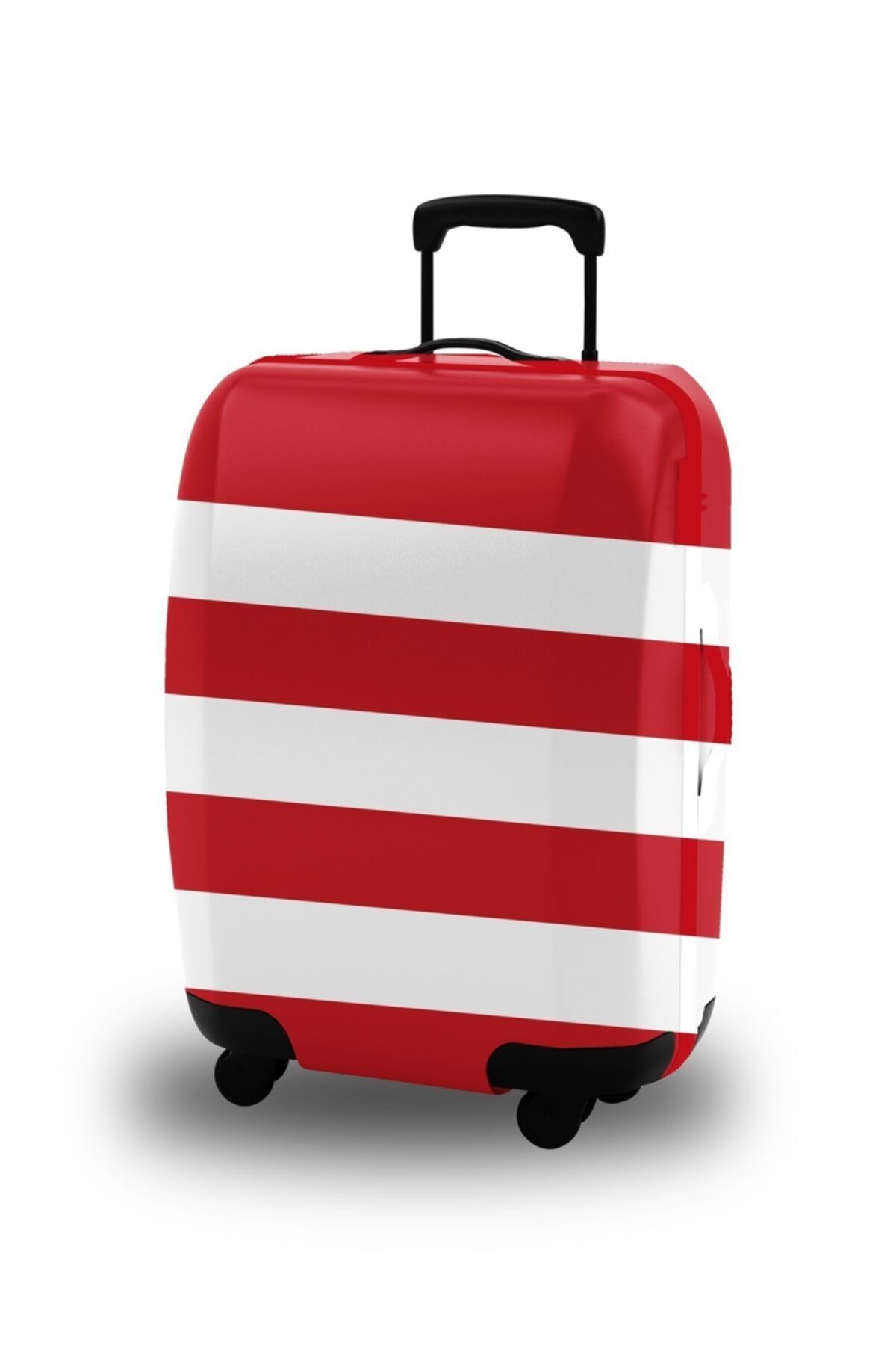 MY BAGS My Bag Polyester Çizgi Desenli 45-85cm Kırmızı Beyaz Akıllı Valiz Kılıfı