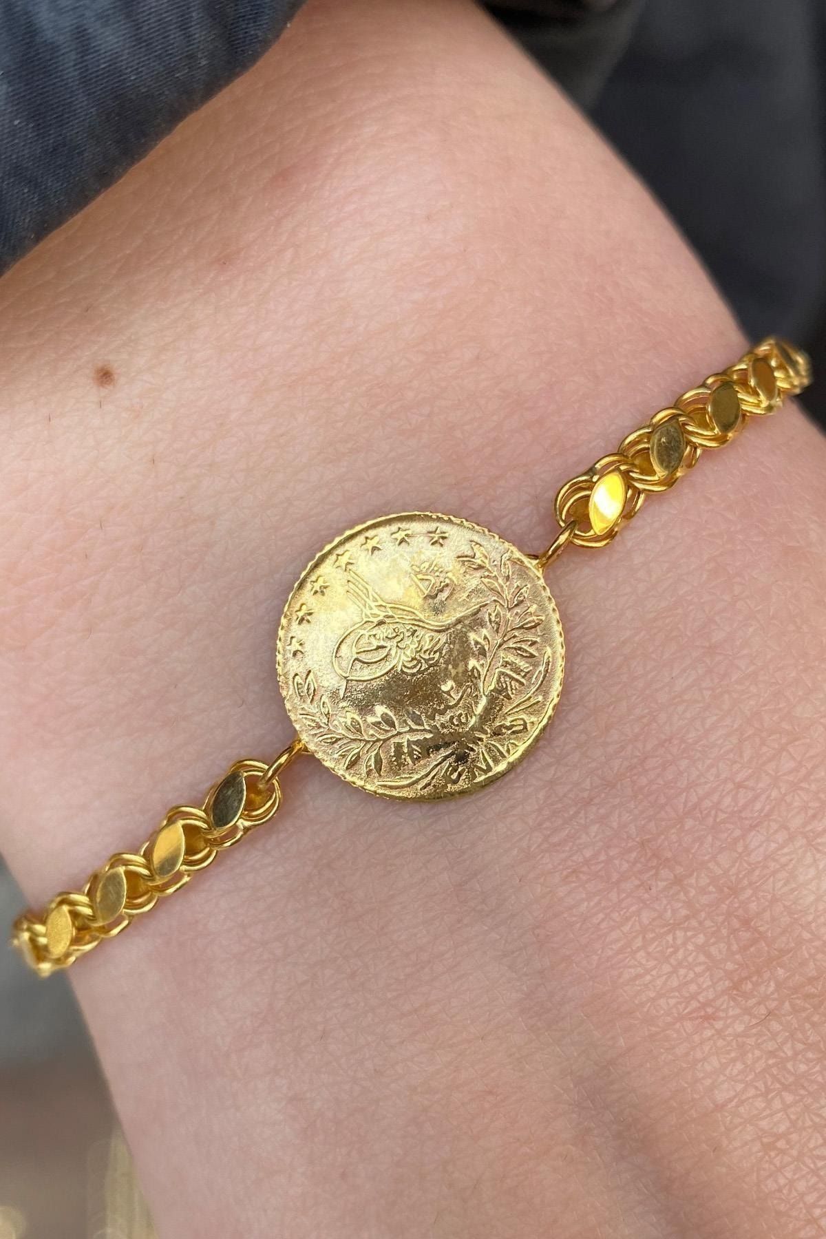 Bayar Gold 14 Ayar Altın Çeyrek Reşatlı Halep Pullu Bileklik