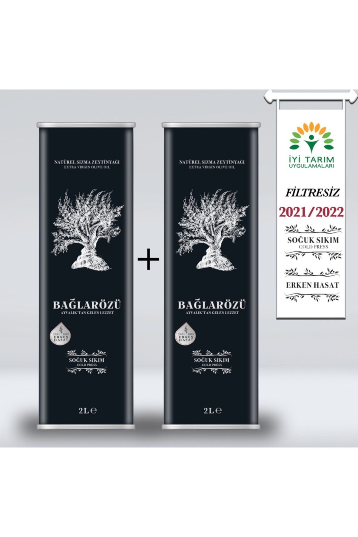 Bağlarözü Iyi Tarım Sertifikalı 2021/2022 Erken Hasat Soğuk Sıkım Natürel Sızma Zeytinyağı 2ltx2adt