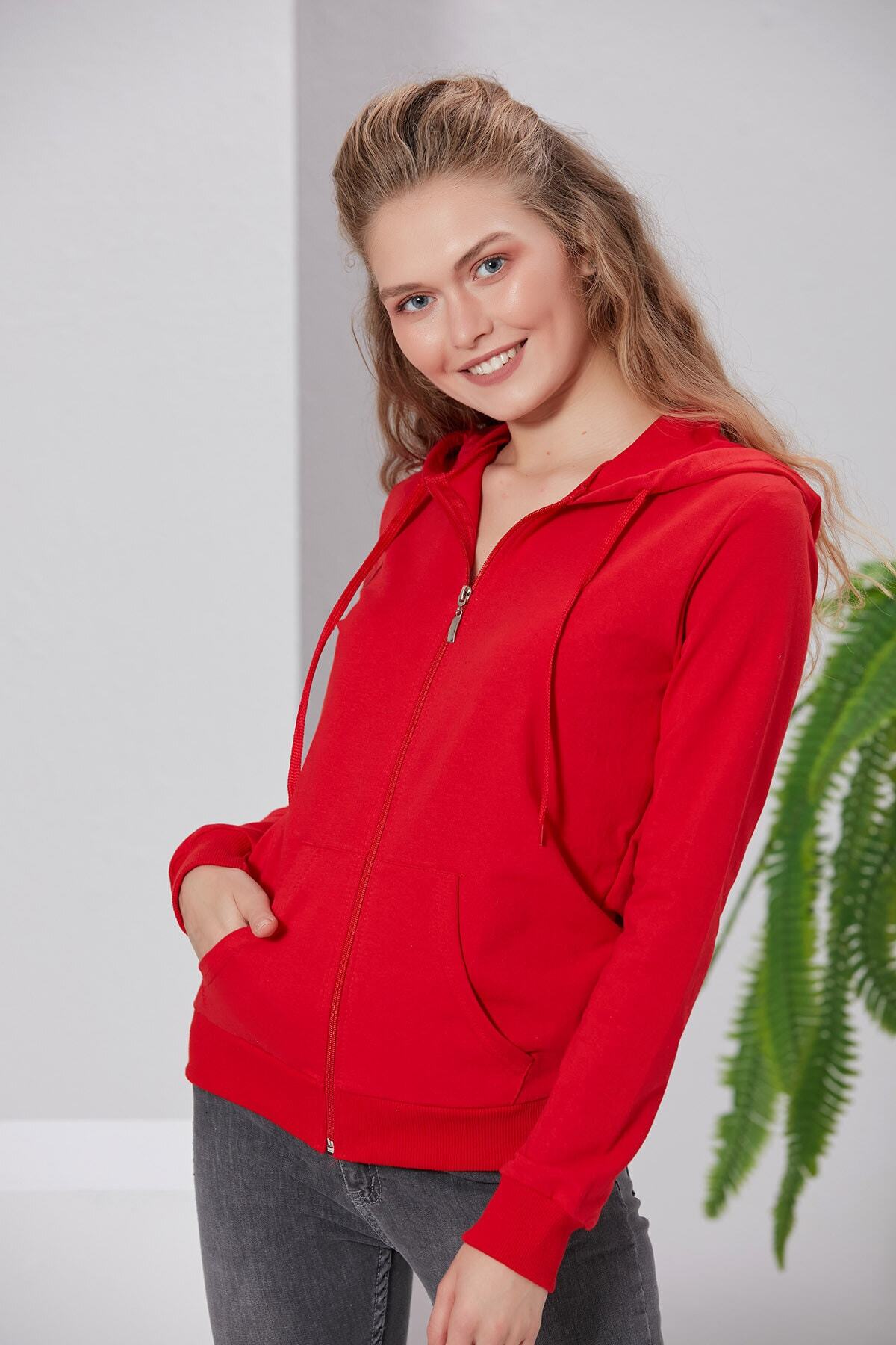 MAK CONCEPT Kapüşonlu Fermuarlı Sweatshirt