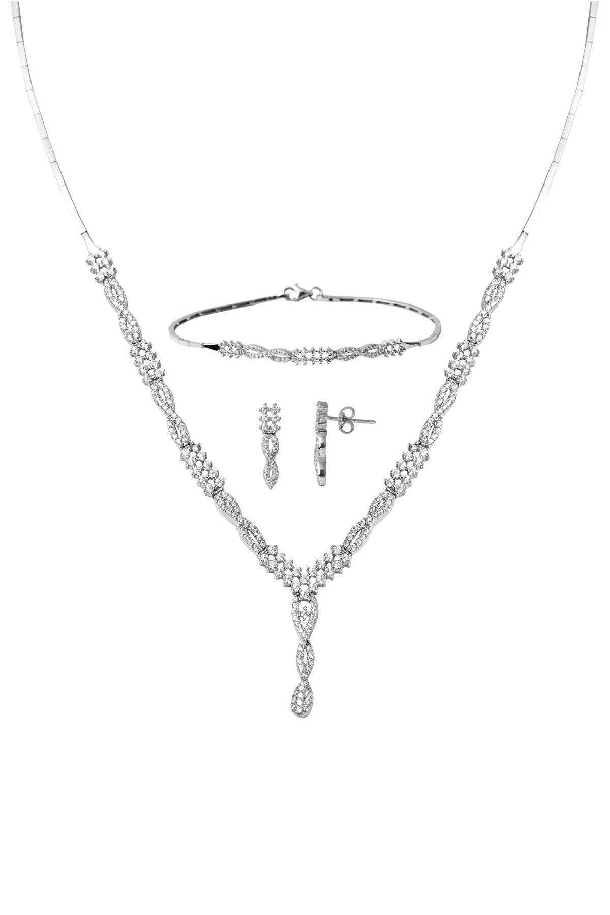 Bilezikci Sonsuzluk Beyaz Altın Set Takımı