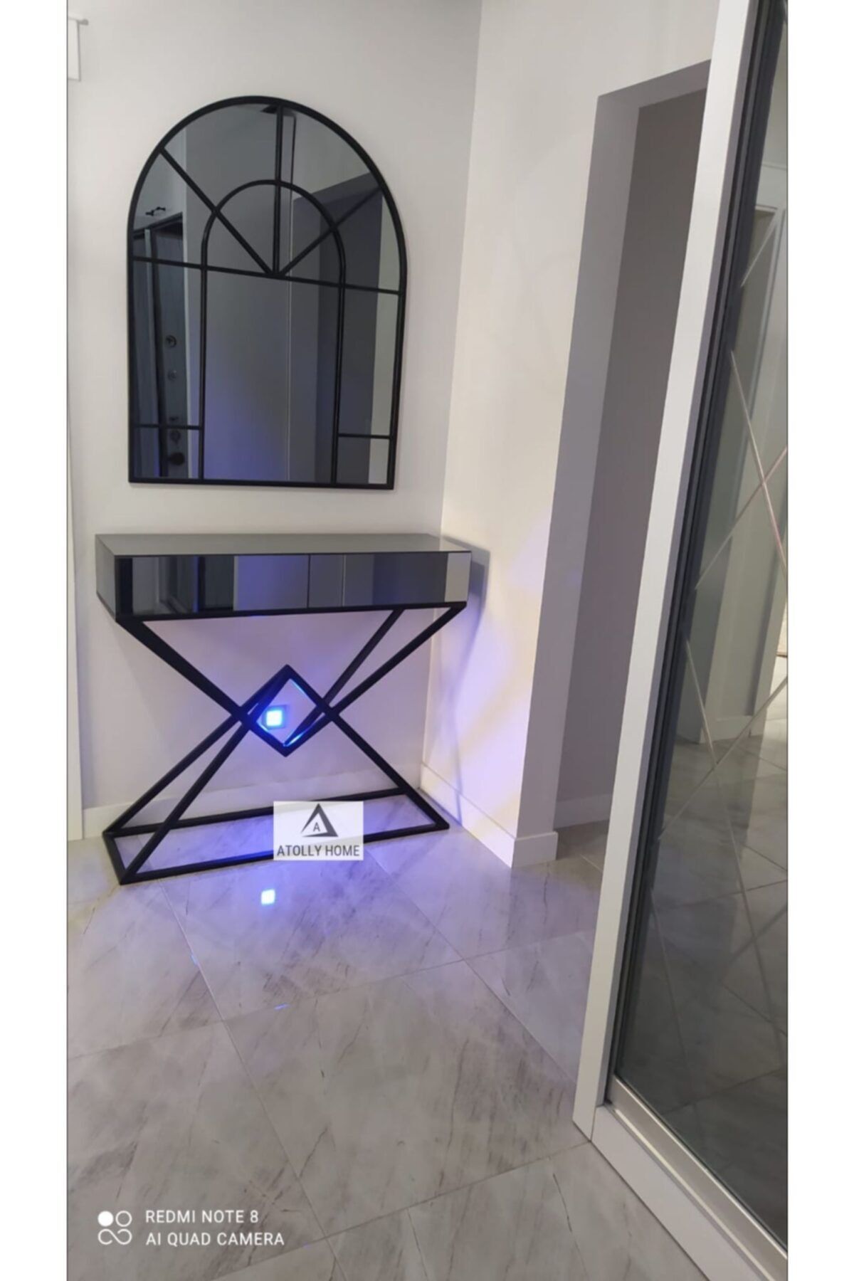 Atolly Home Metal Çift Çekmeceli Ayna Dahil Dresuar