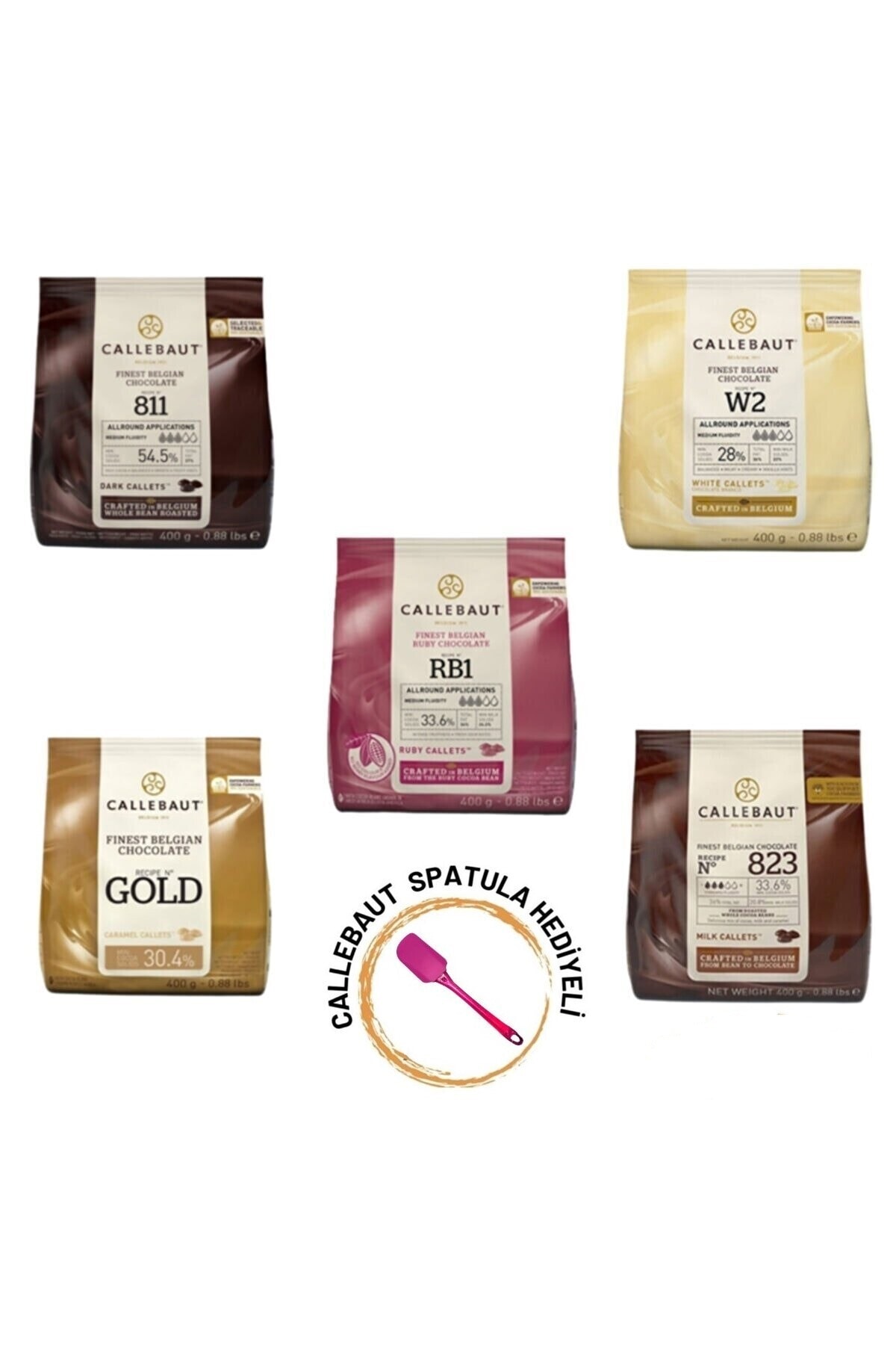 Callebaut 5'li 400 gr Muhteşem Paket Slikon Spatula Hediyeli