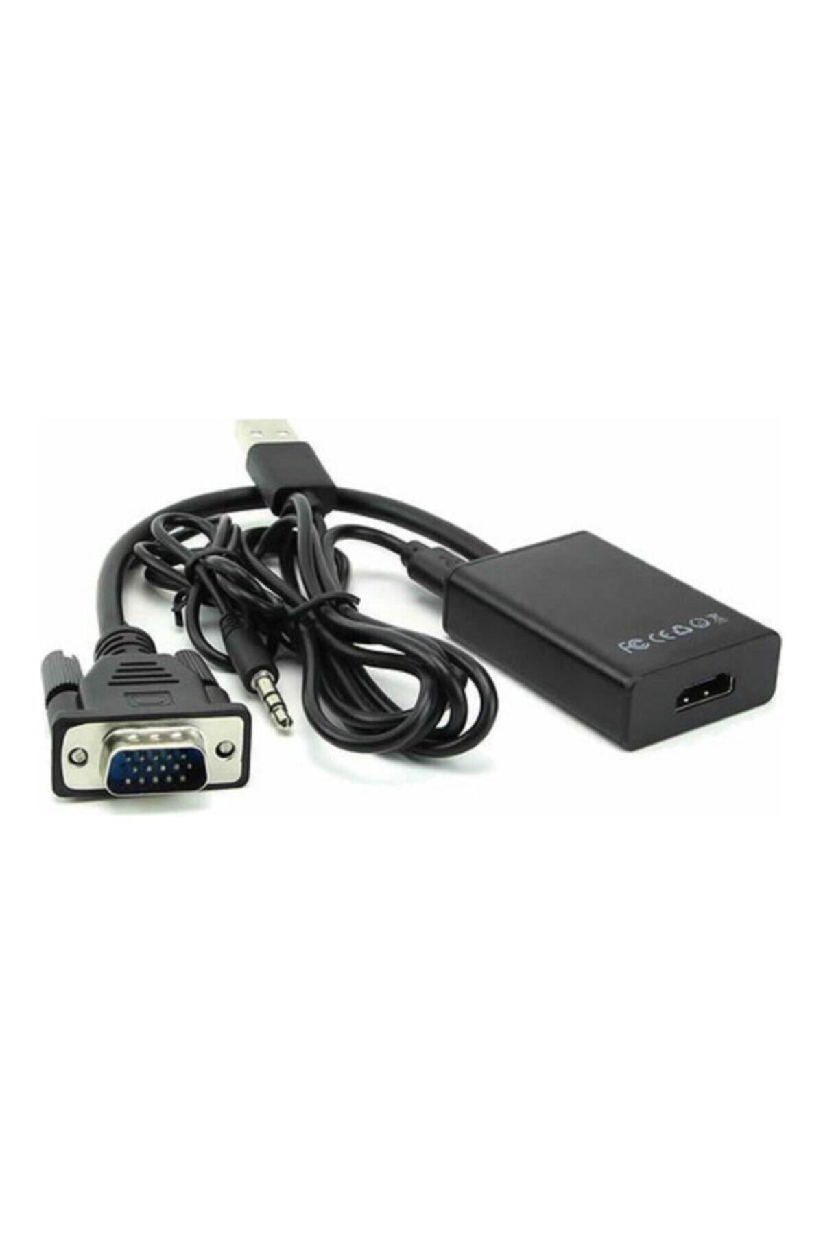 AldımGeldi Vga To Hdmı Dönüştürücü Converter Ses Desteği Görüntü Aktarma