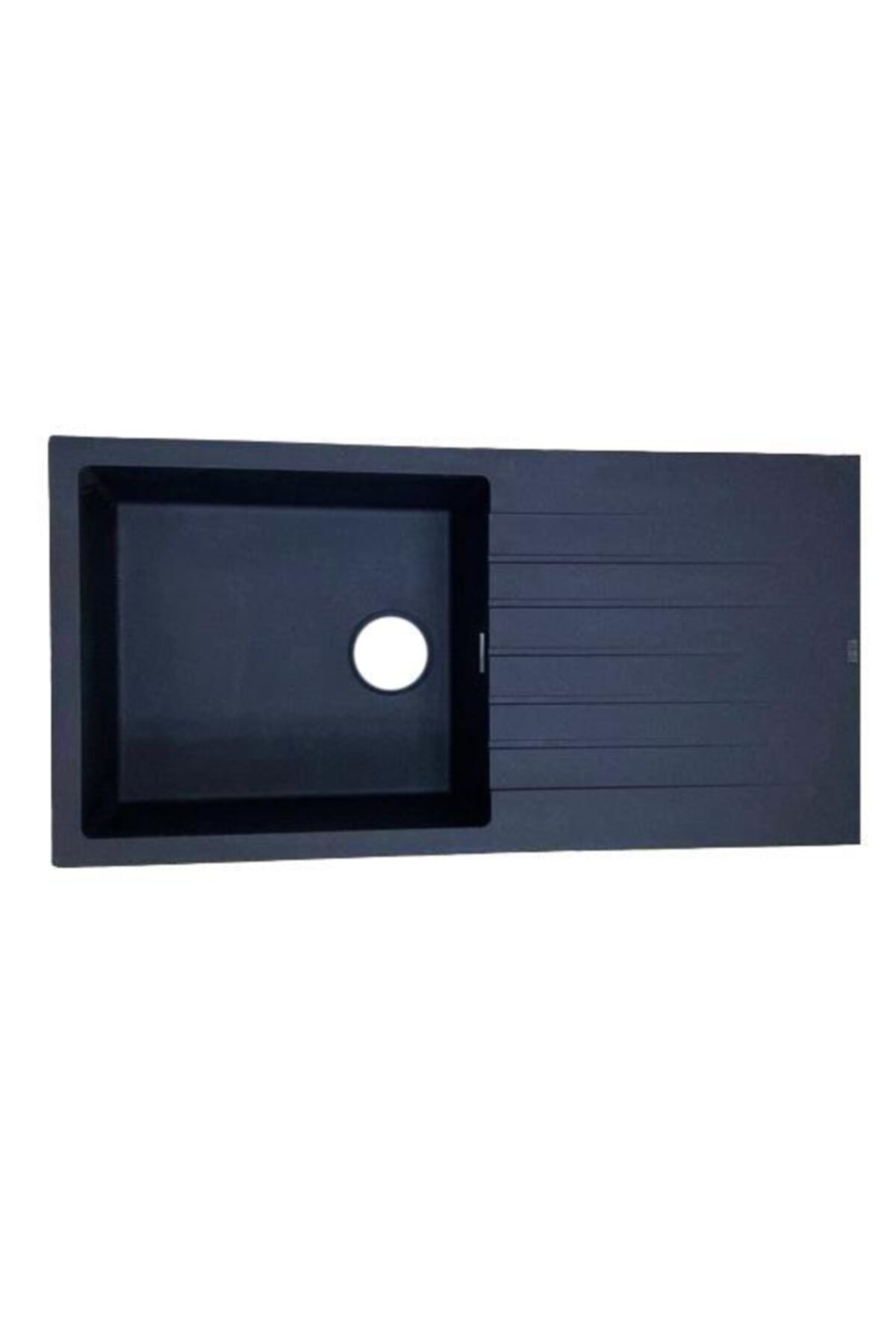 ATLANTE 285603 Tek Göz Büyük Siyah Granit Eviye