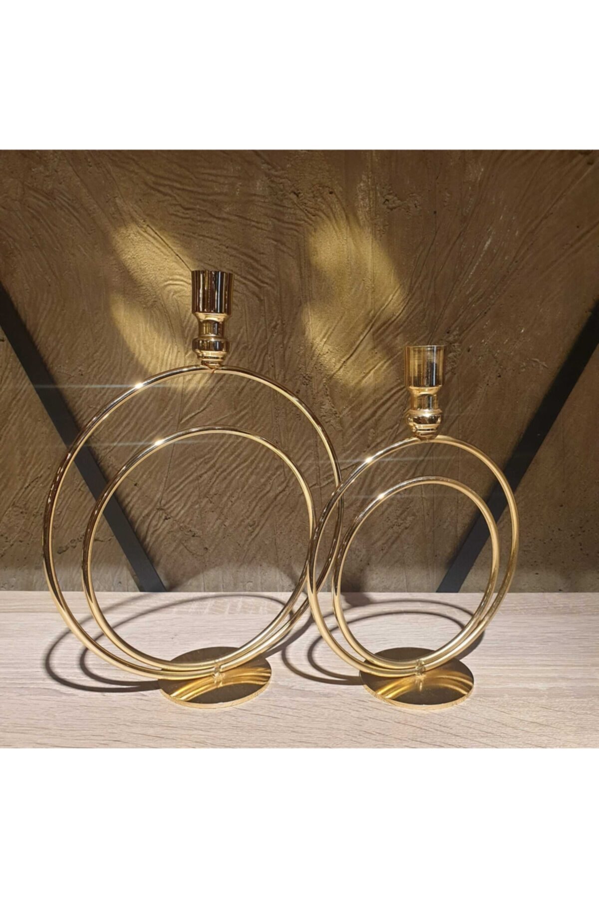 efya home Alvina Gold Kaplama Ikili Şamdan
