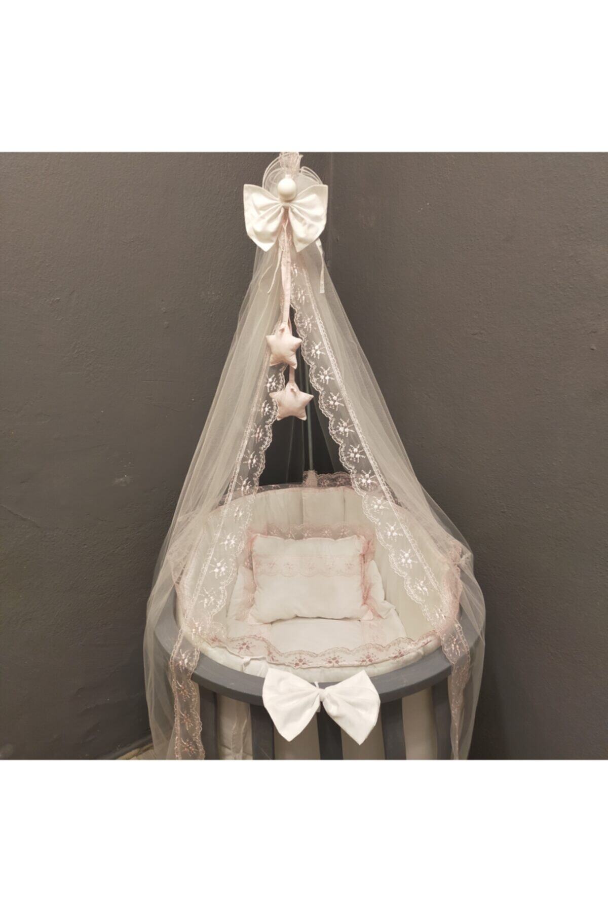 Cordelieu Pembe Dantelli Sepet Beşik İçin Uyku Seti