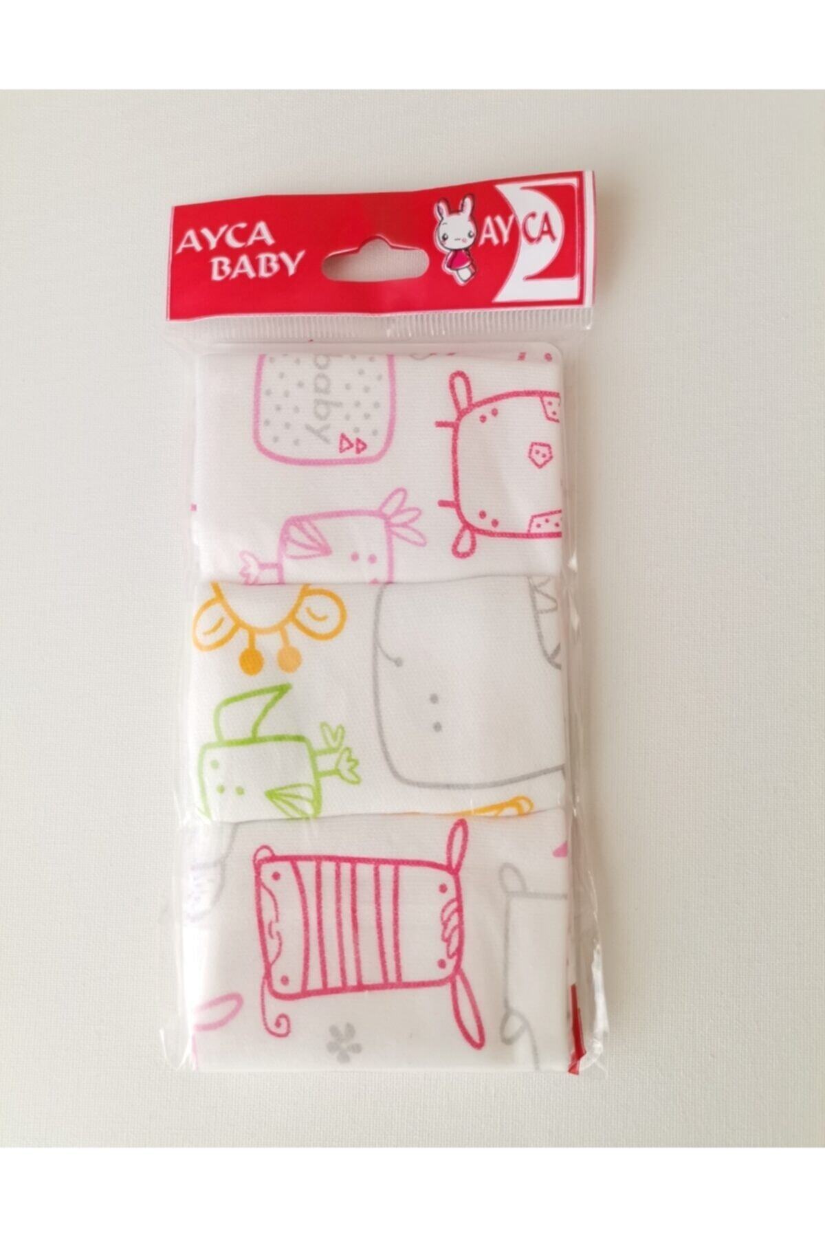 Ayca Baby %100 Pamuklu Ağız Mendili 3'lü Set Pembe Renk