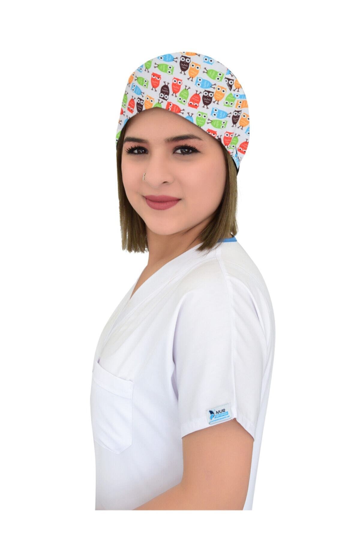 Nur Ortopedi Renkli Baykuşlar Hemşire Doktor Cerrahi Ameliyathane Bonesi