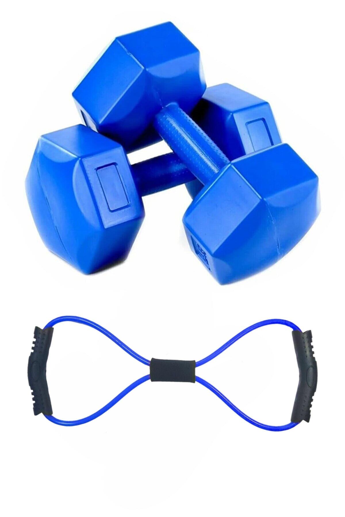 Tosima 5 Kg Dambıl Ve Sekizgen Lastik Seti Egzersiz Seti Antrenman Seti 5 Kg 2 Adet 10 Kg Dambıl Seti