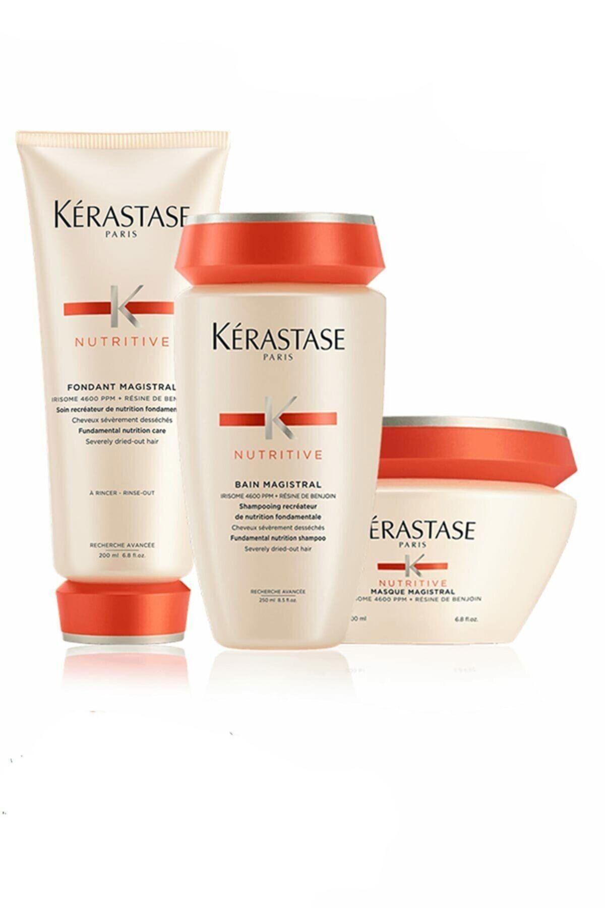 Kerastase Paris Kuru Saçlar Için Nem Seti -bain Magistral Şampuan 250 Ml+krem 200 Ml + Maske 200 Ml