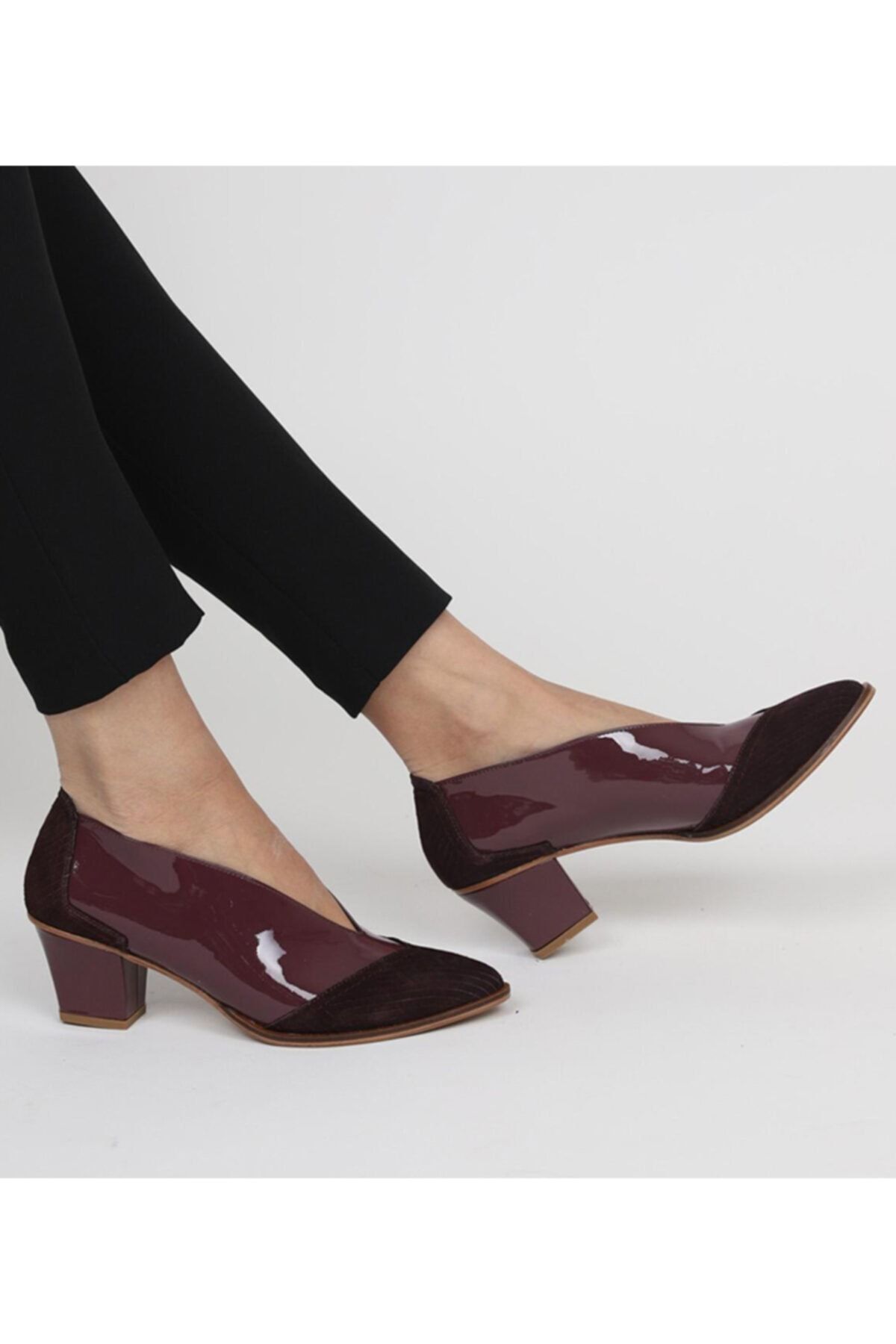 Lo Mejor Shoes Kadın Mürdüm Rugan Ayakkabı