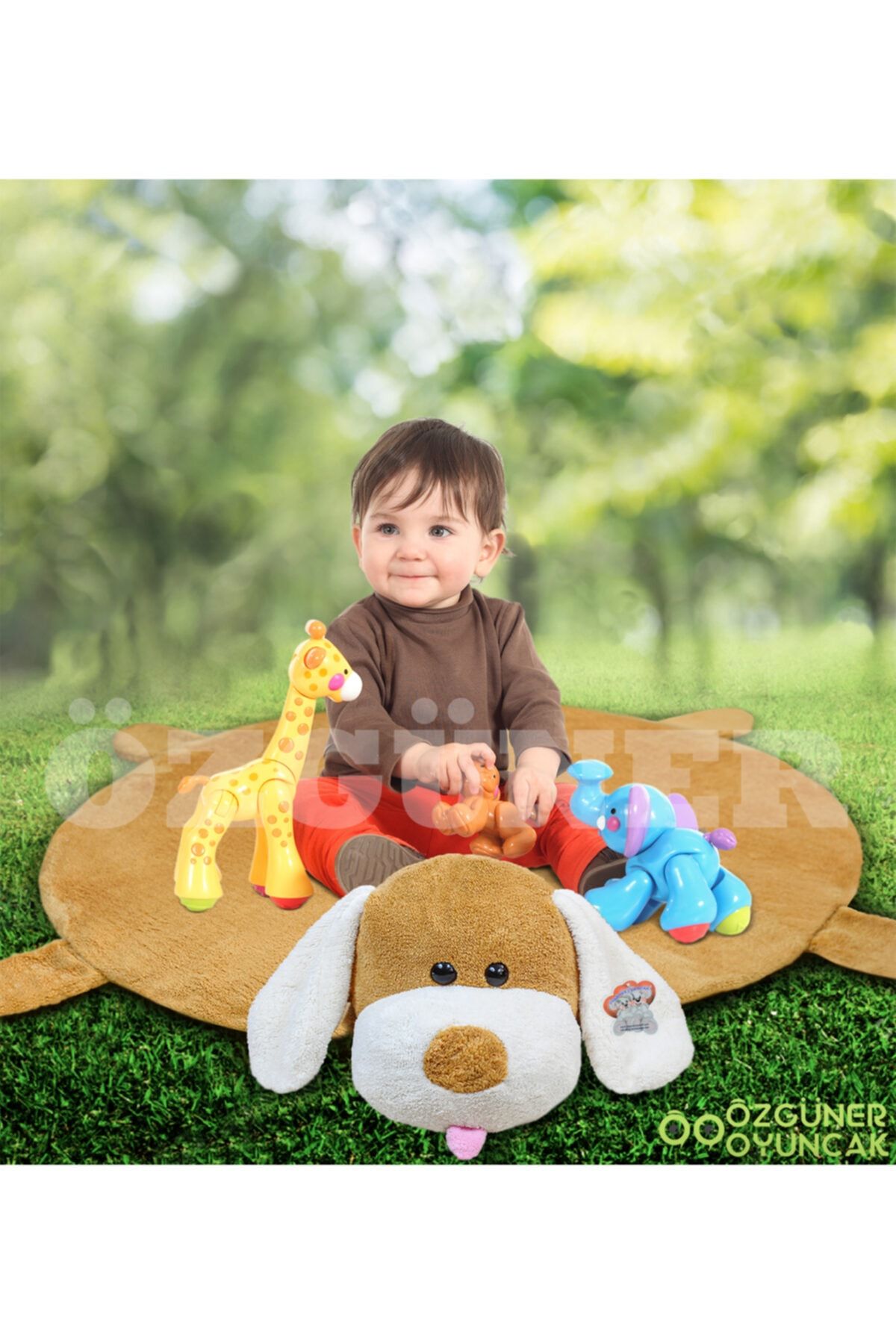 Özgüner Oyuncak Bebek Oyun Halısı 120 Cm Köpekli Oyun Matı (%100 Yerli)