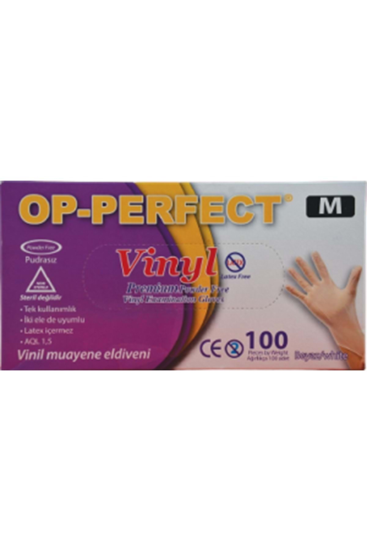 OPPERFECT Vinly Şeffaf Eldiven Medium